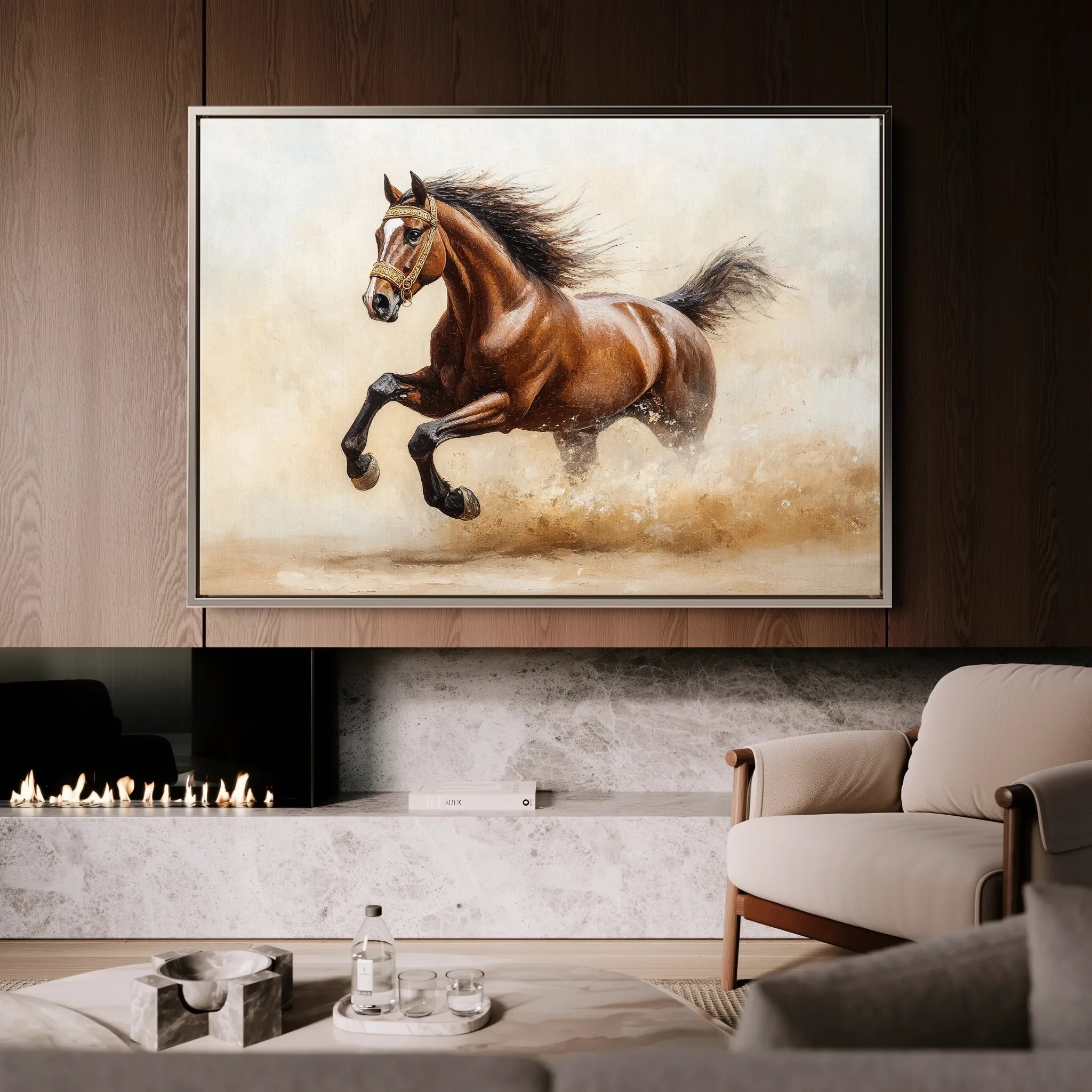 Horses 050 Canvas Art 60 x 40 cm / Black