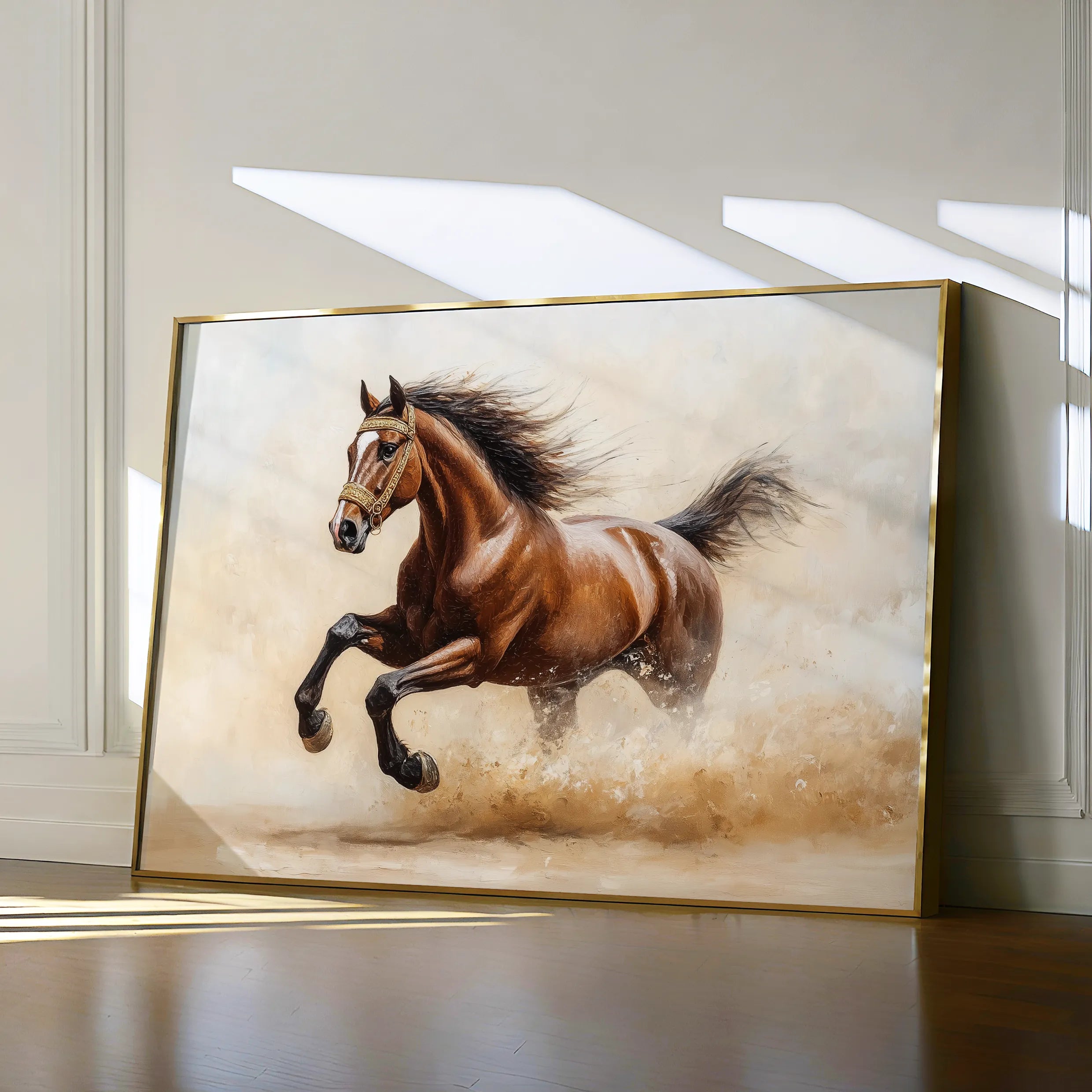 Horses 050 Canvas Art 60 x 40 cm / Black