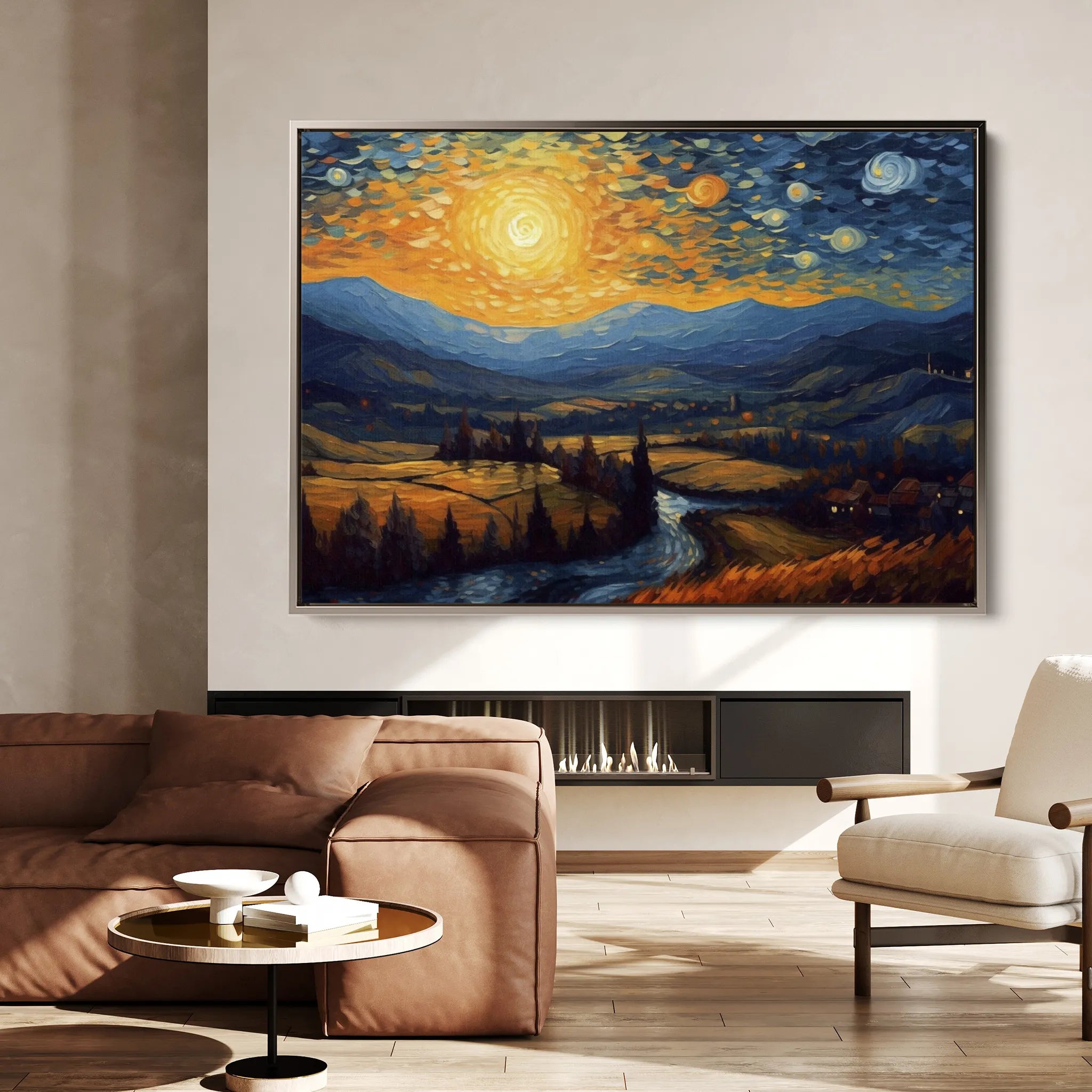 Landscape 050 Canvas Art 60 x 40 cm / Black