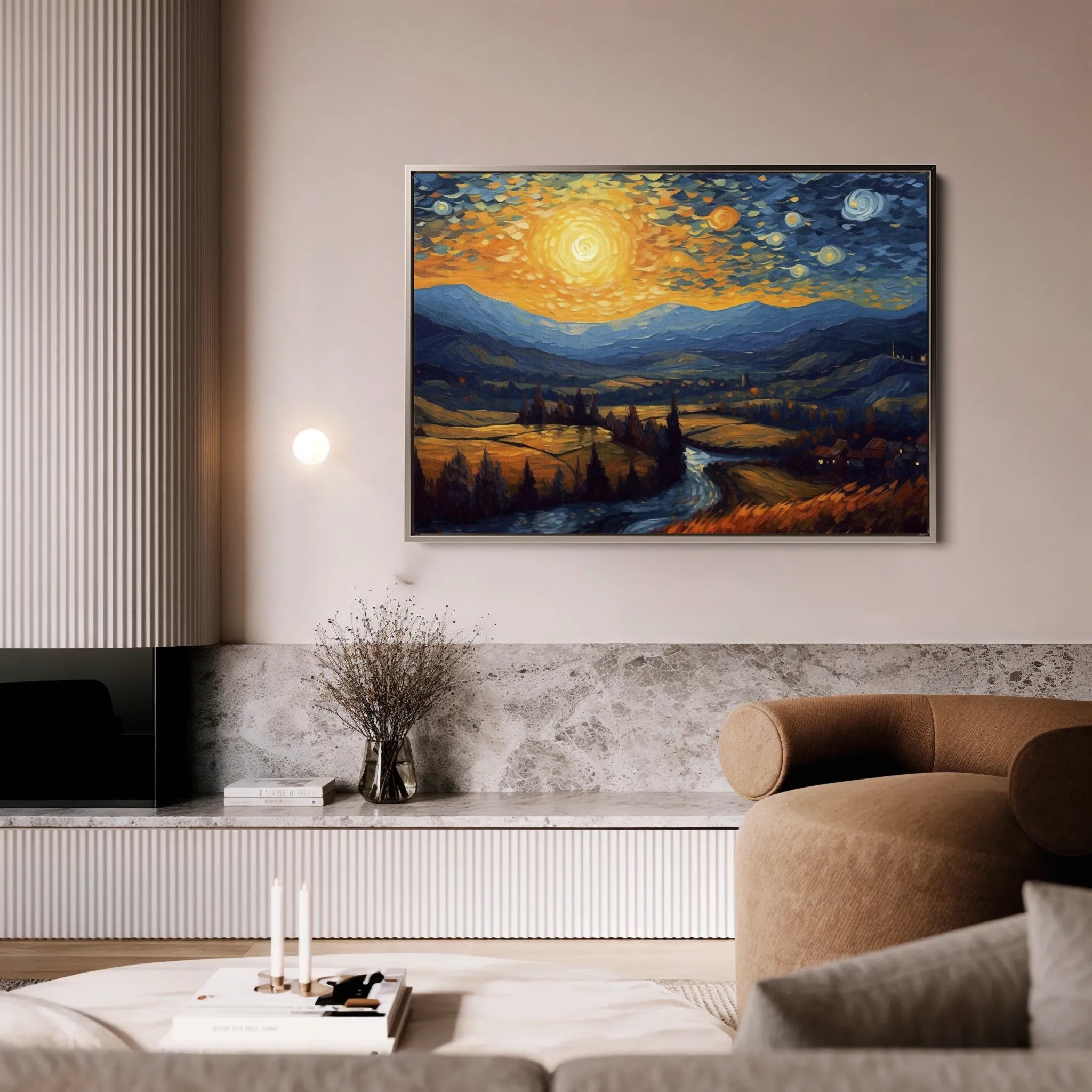 Landscape 050 Canvas Art 60 x 40 cm / Black