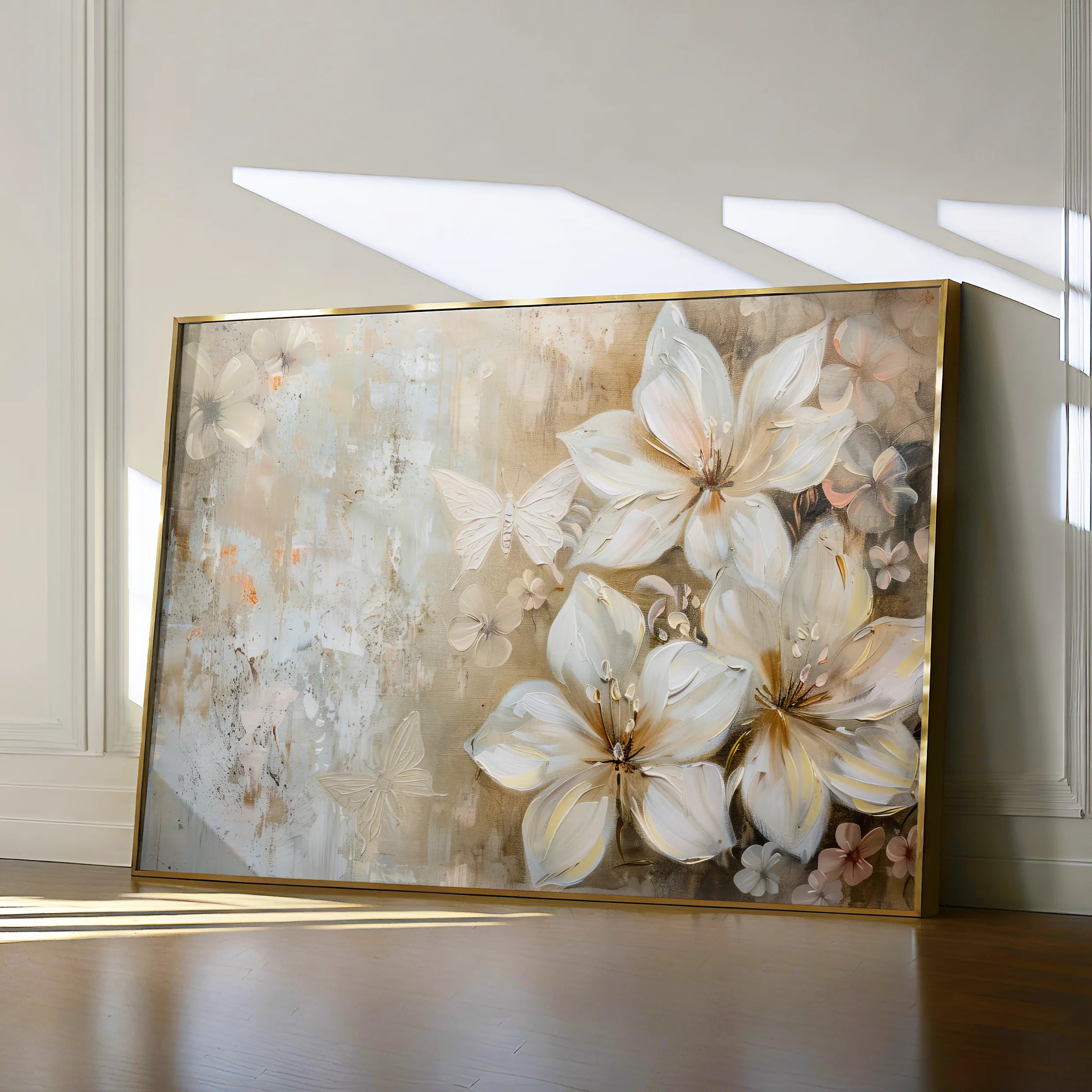 Floral 051 Canvas Art 60 x 40 cm / Black