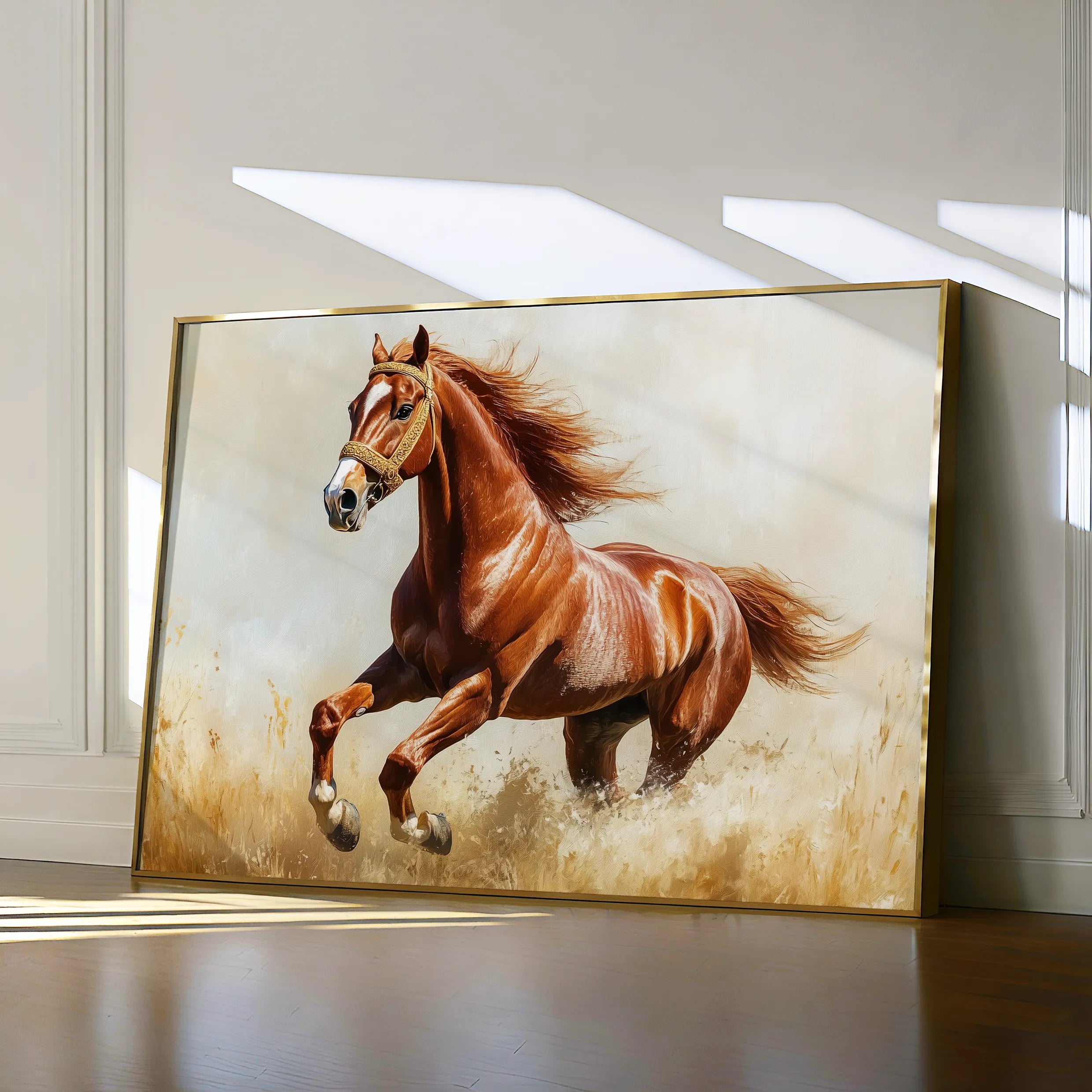 Horses 051 Canvas Art 60 x 40 cm / Black