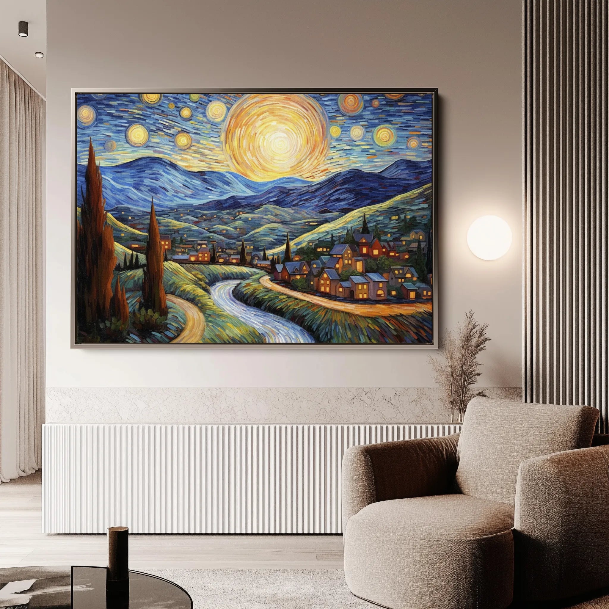Landscape 051 Canvas Art 60 x 40 cm / Black