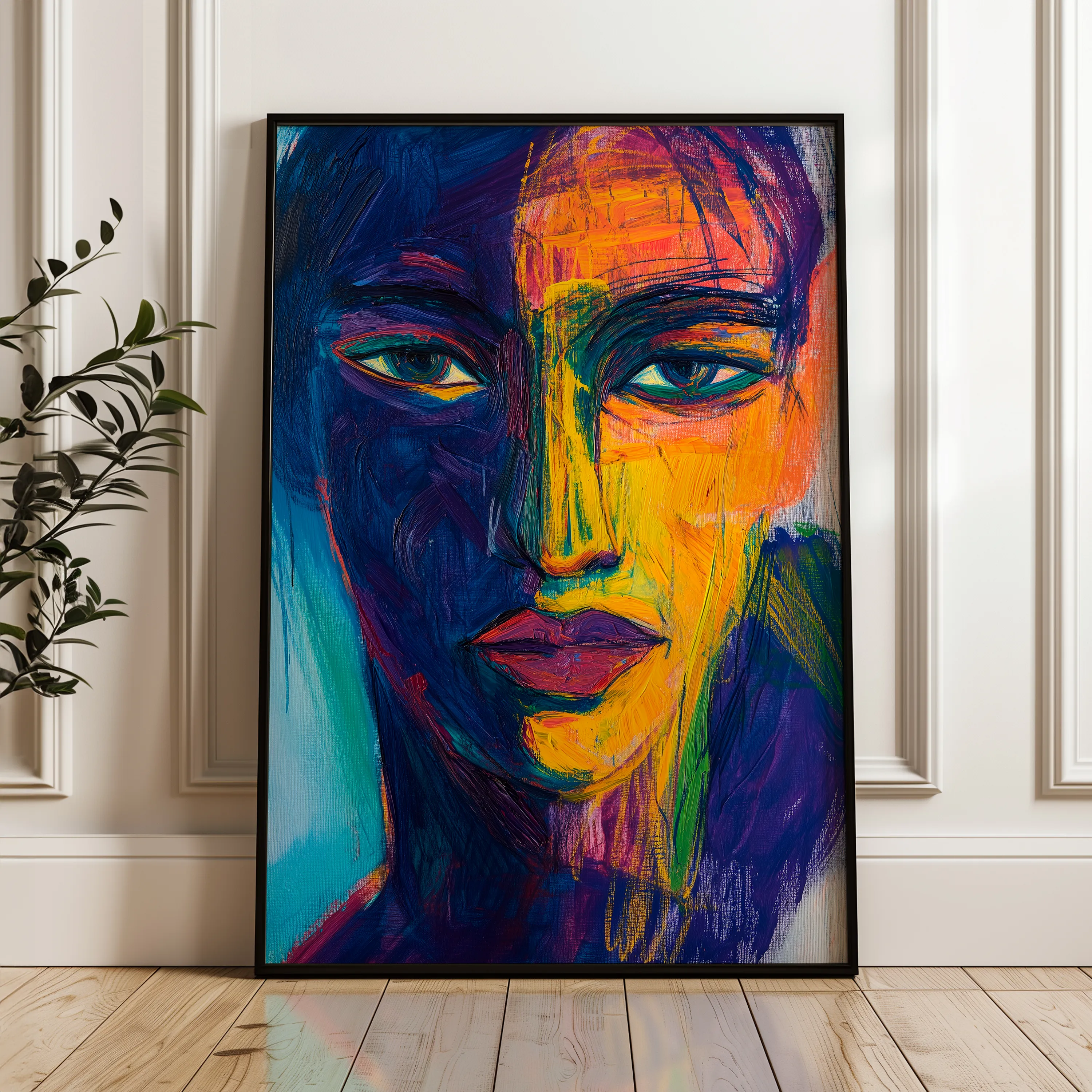 Portrait 051 Canvas Art 60 x 40 cm / Black