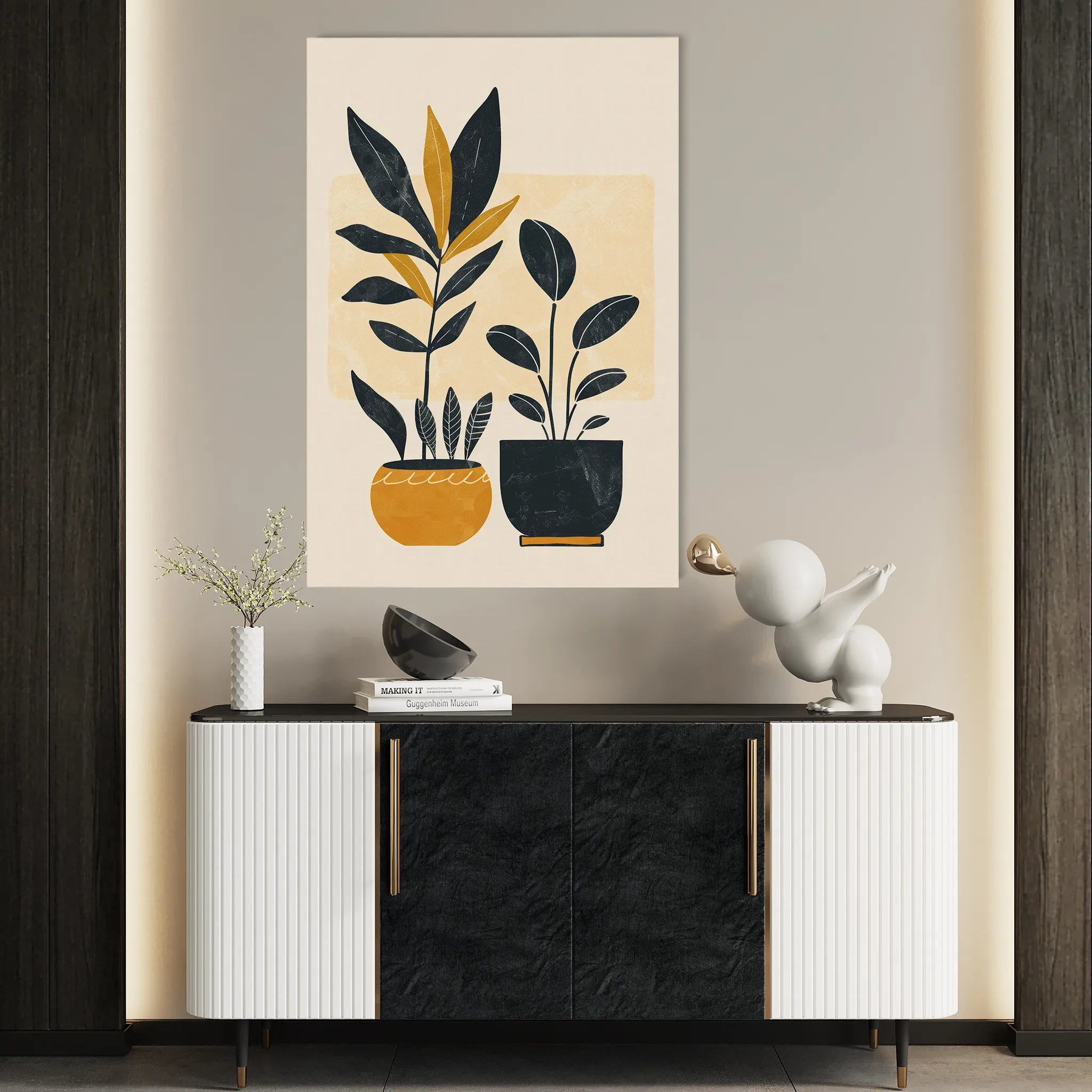 Boho 052 Canvas Art 60 x 40 cm / Black