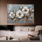 Floral 052 Canvas Art 60 x 40 cm / Black