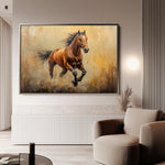 Horses 052 Canvas Art 60 x 40 cm / Black