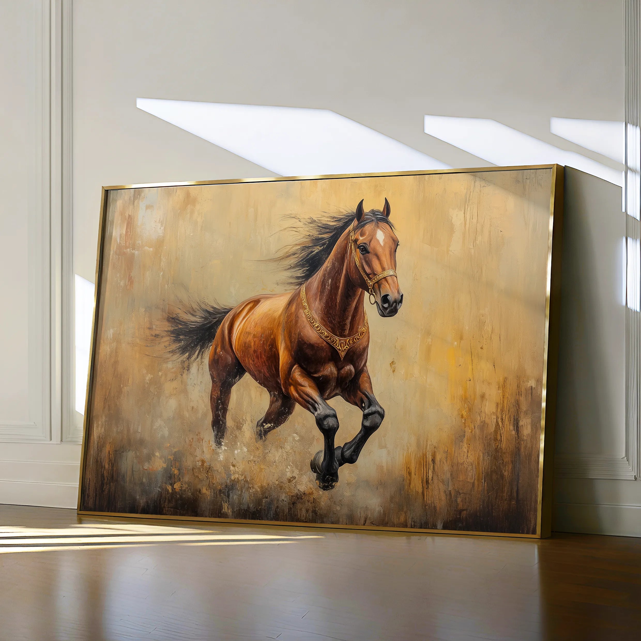 Horses 052 Canvas Art 60 x 40 cm / Black