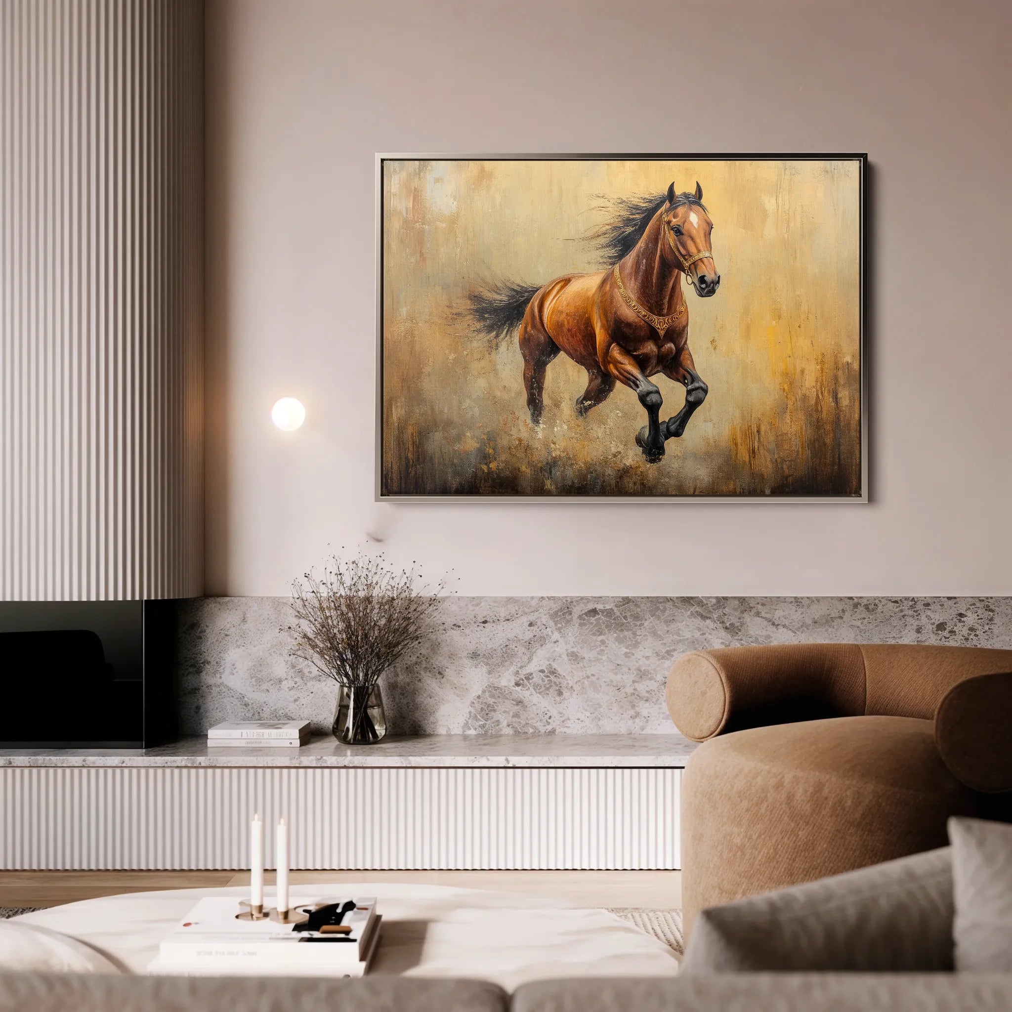 Horses 052 Canvas Art 60 x 40 cm / Black