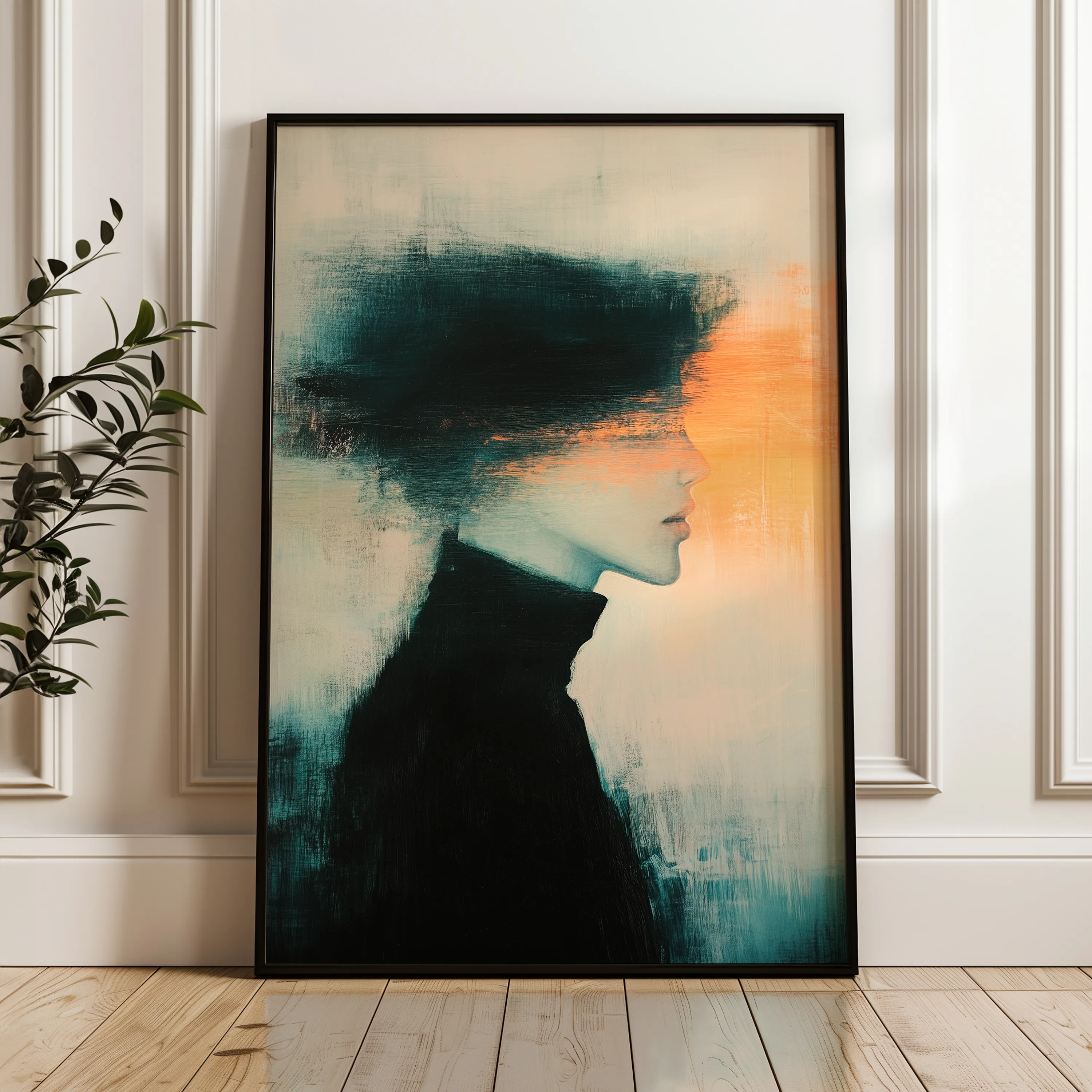 Portrait 052 Canvas Art 60 x 40 cm / Black