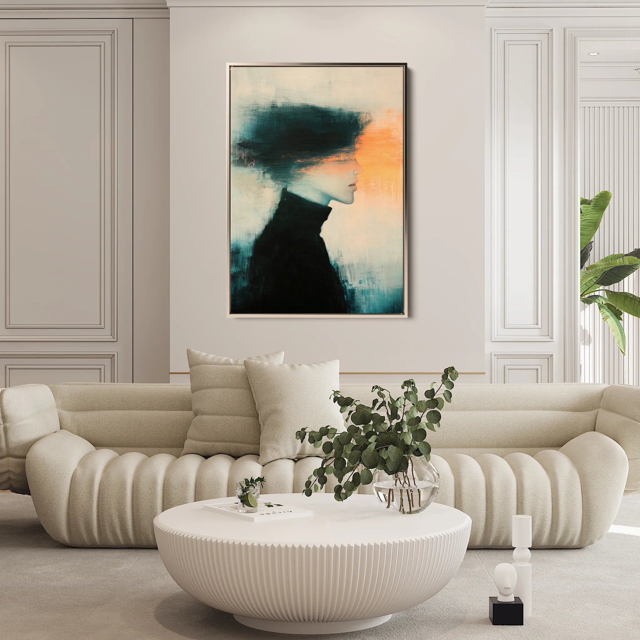 Portrait 052 Canvas Art 60 x 40 cm / Black
