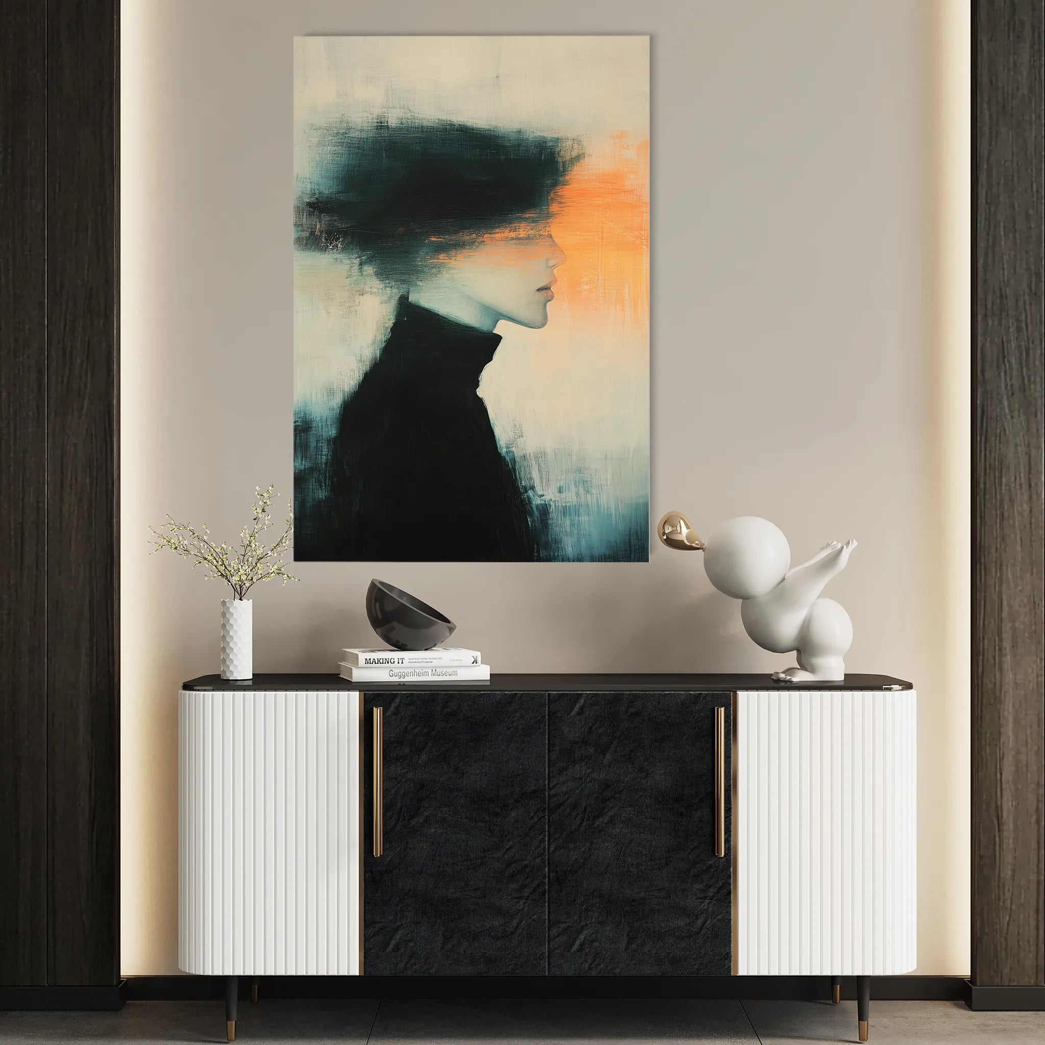 Portrait 052 Canvas Art 60 x 40 cm / Black