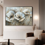Floral 053 Canvas Art 60 x 40 cm / Black