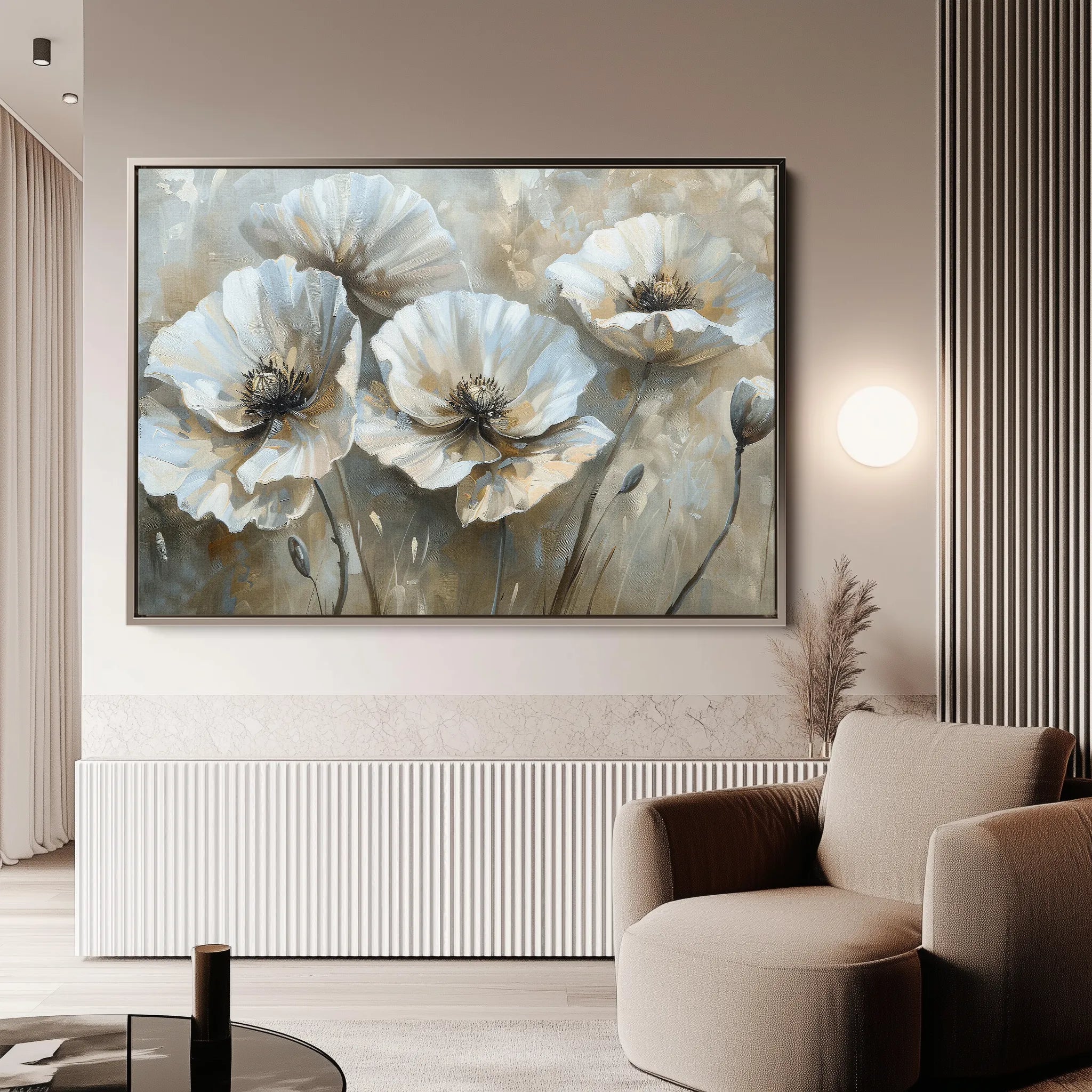Floral 053 Canvas Art 60 x 40 cm / Black