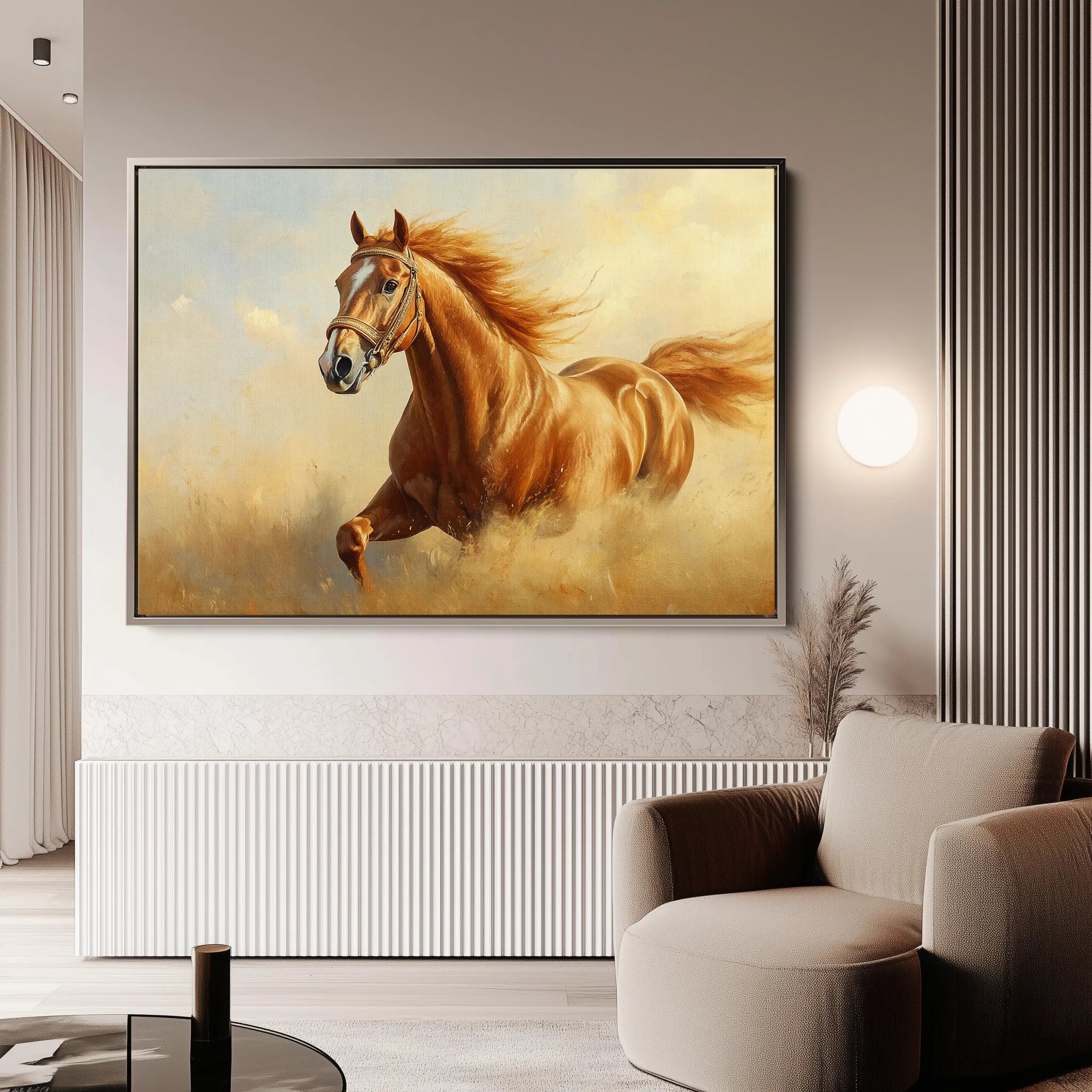 Horses 053 Canvas Art 60 x 40 cm / Black