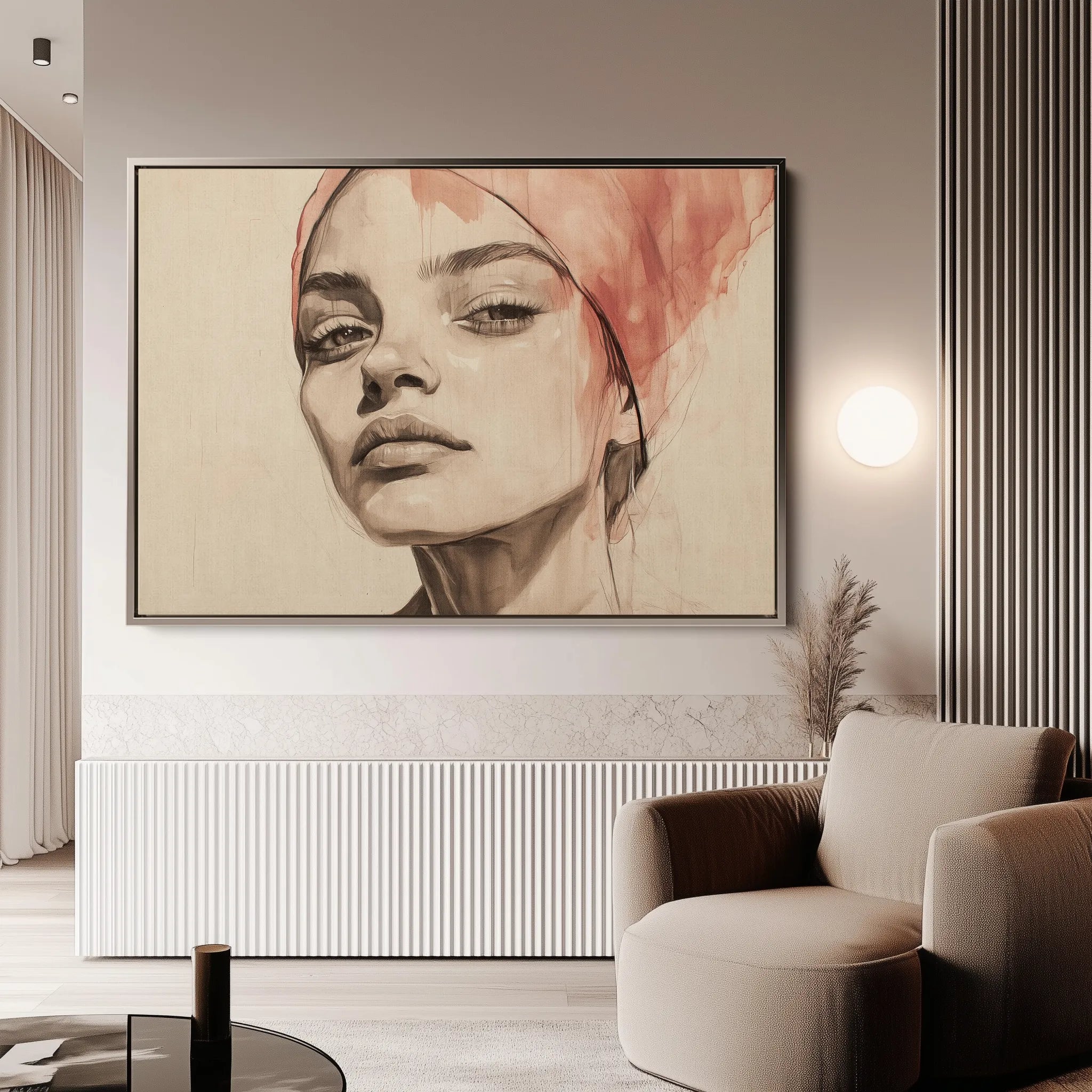 Portrait 053 Canvas Art 60 x 40 cm / Black