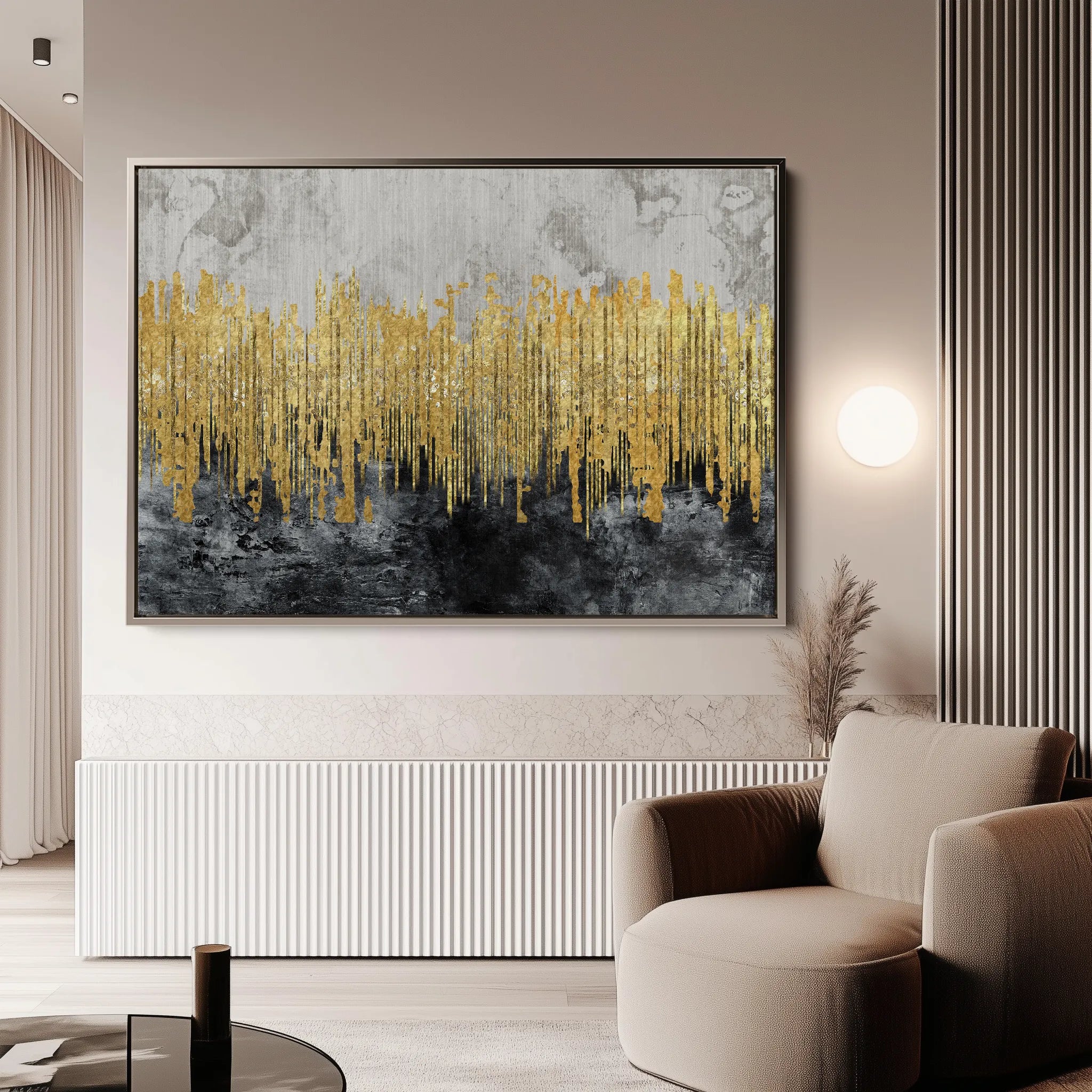 Abstract 054 Canvas Art 60 x 40 cm / Black