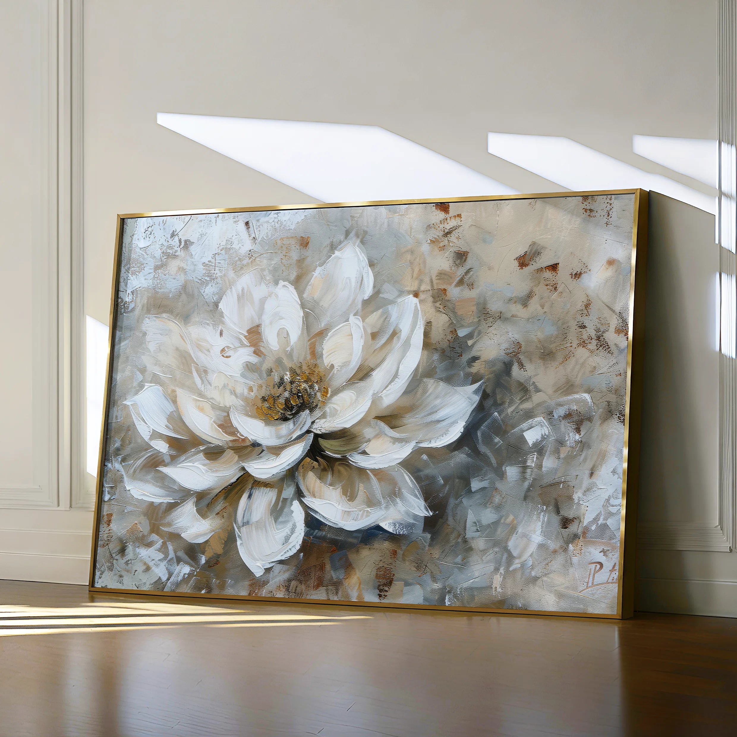 Floral 054 Canvas Art 60 x 40 cm / Black