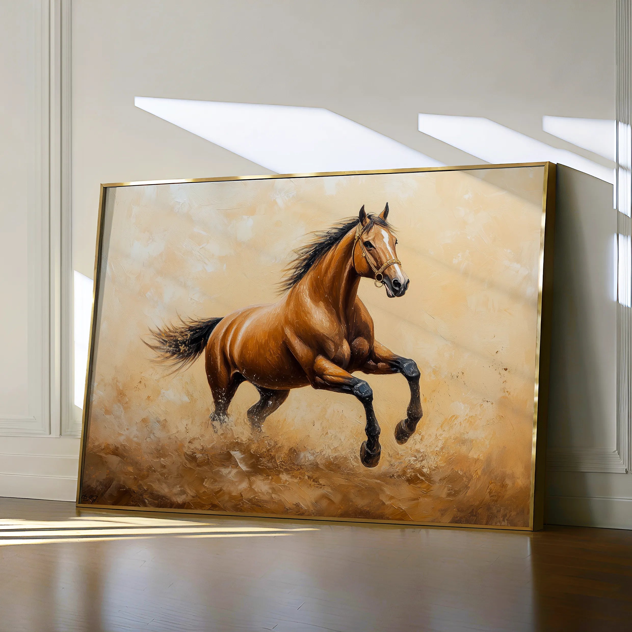 Horses 054 Canvas Art 60 x 40 cm / Black