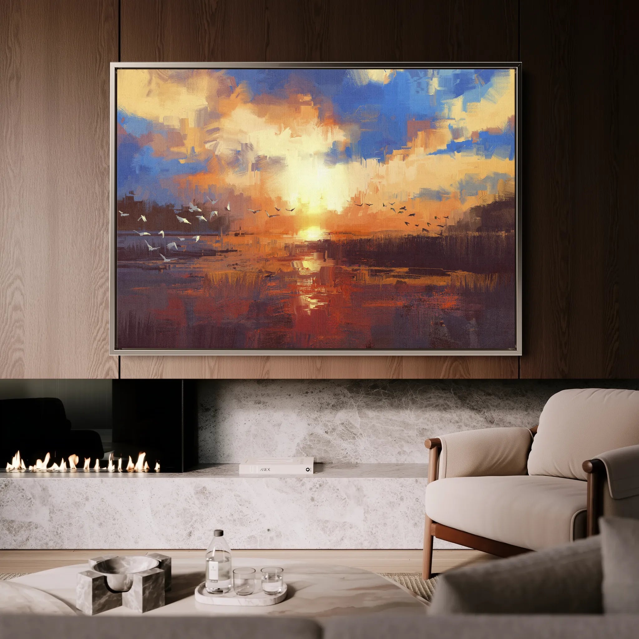 Landscape 054 Canvas Art 60 x 40 cm / Black