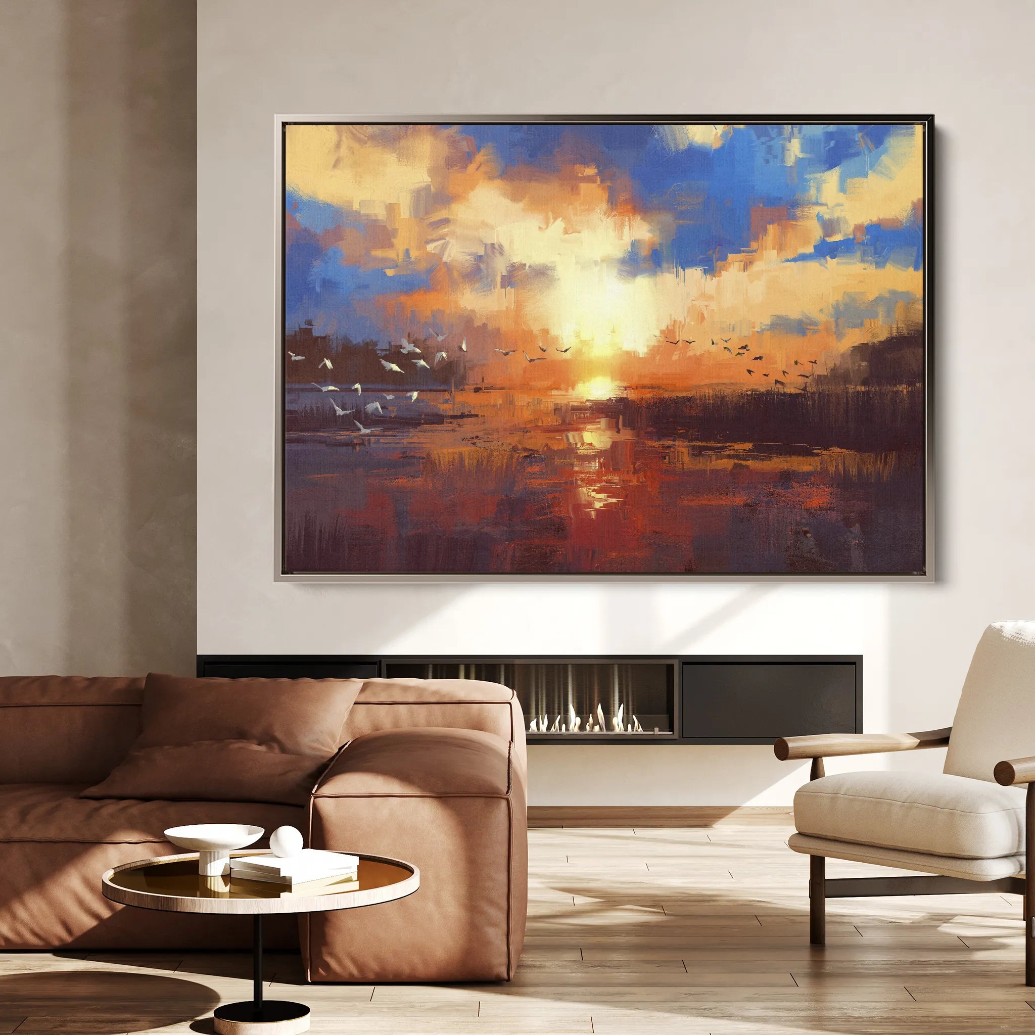 Landscape 054 Canvas Art 60 x 40 cm / Black