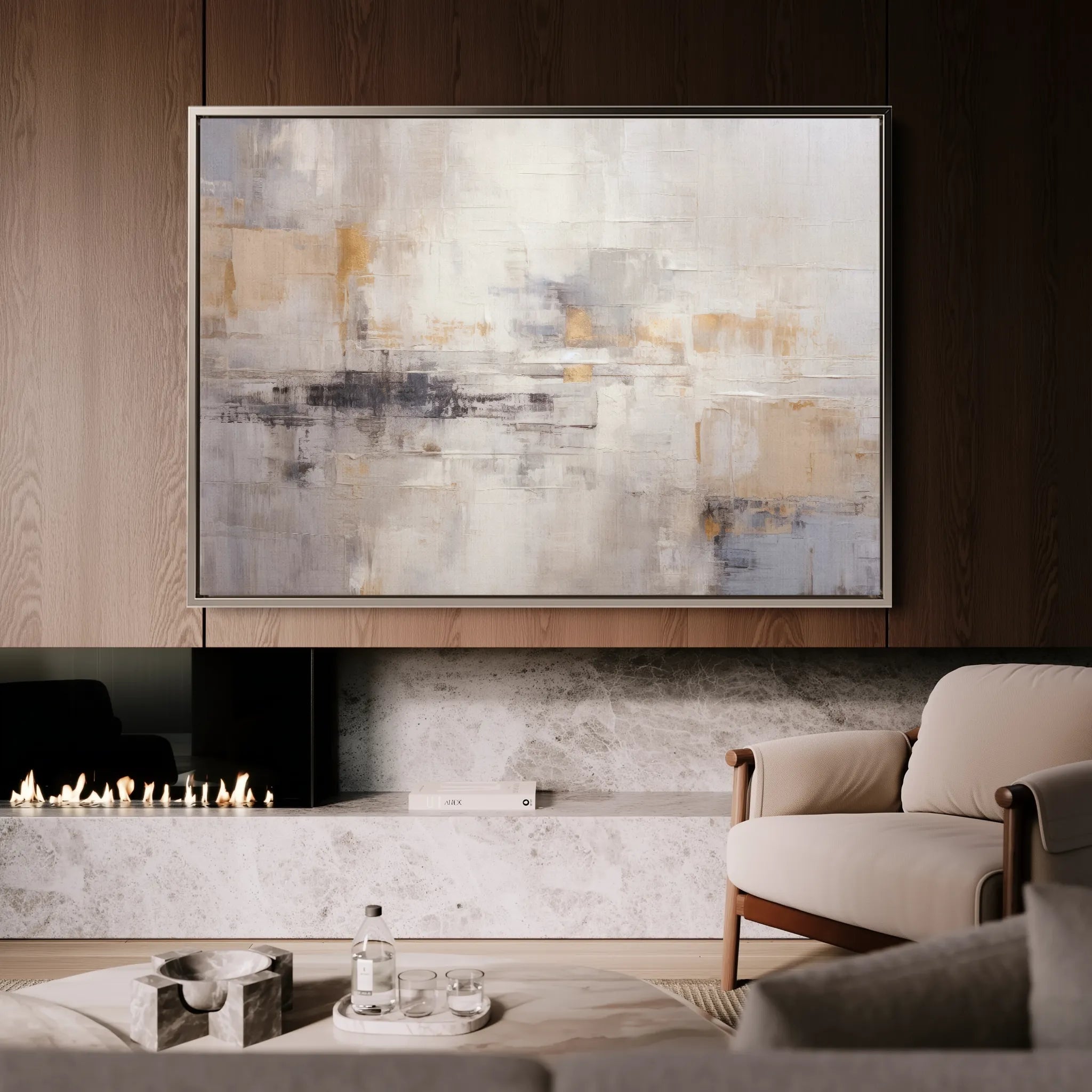 Abstract 055 Canvas Art 60 x 40 cm / Black