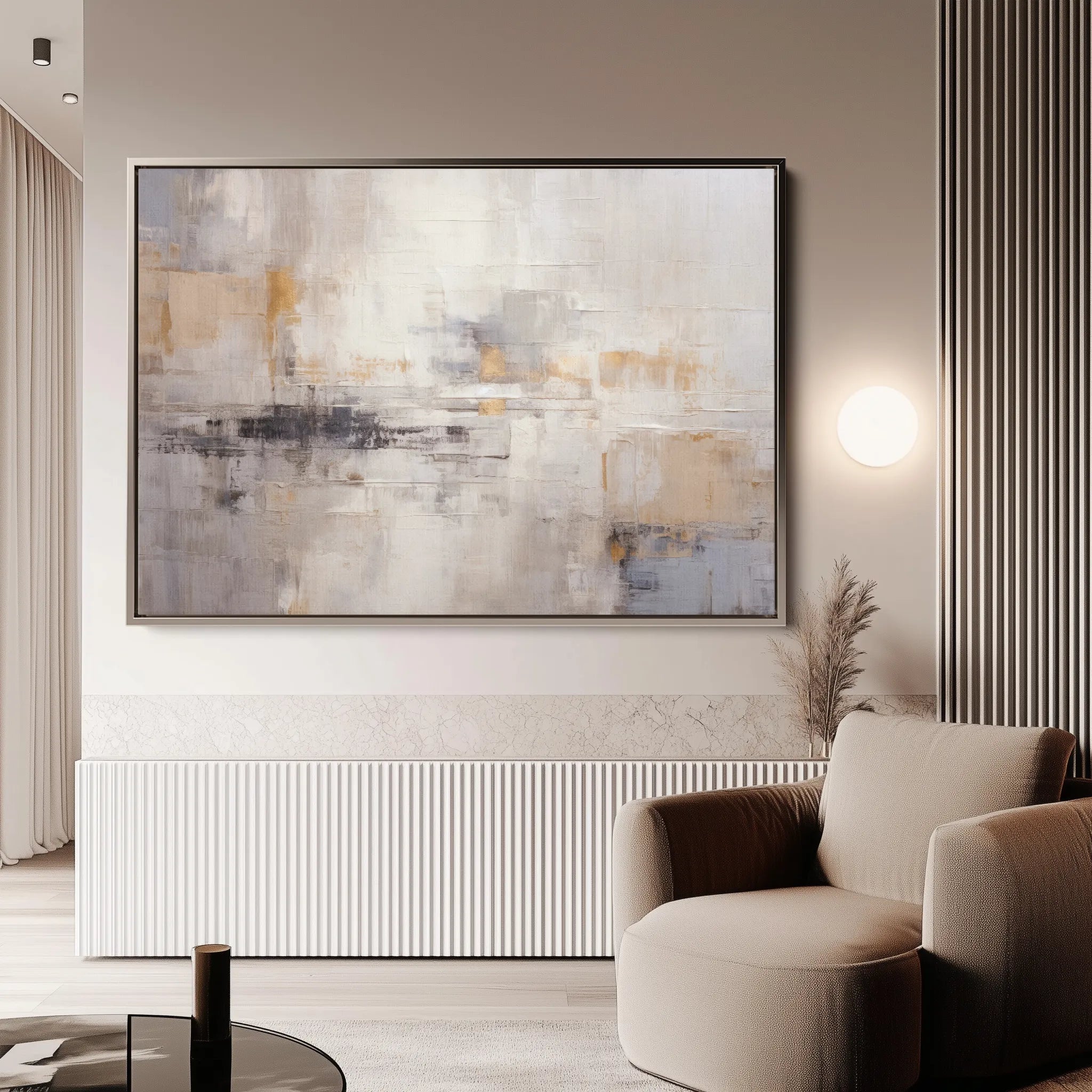 Abstract 055 Canvas Art 60 x 40 cm / Black