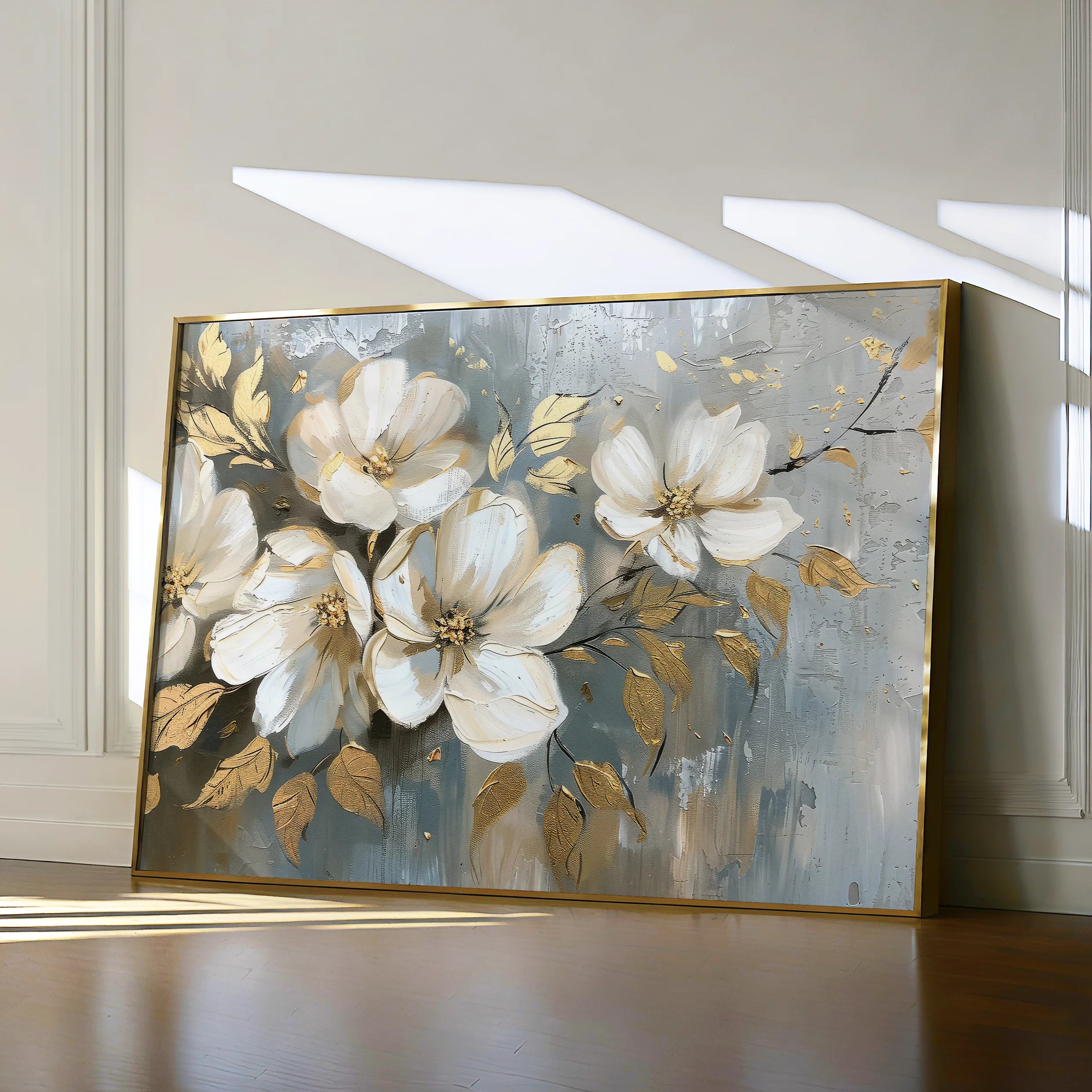 Floral 055 Canvas Art 60 x 40 cm / Black