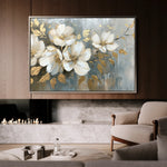Floral 055 Canvas Art 60 x 40 cm / Black