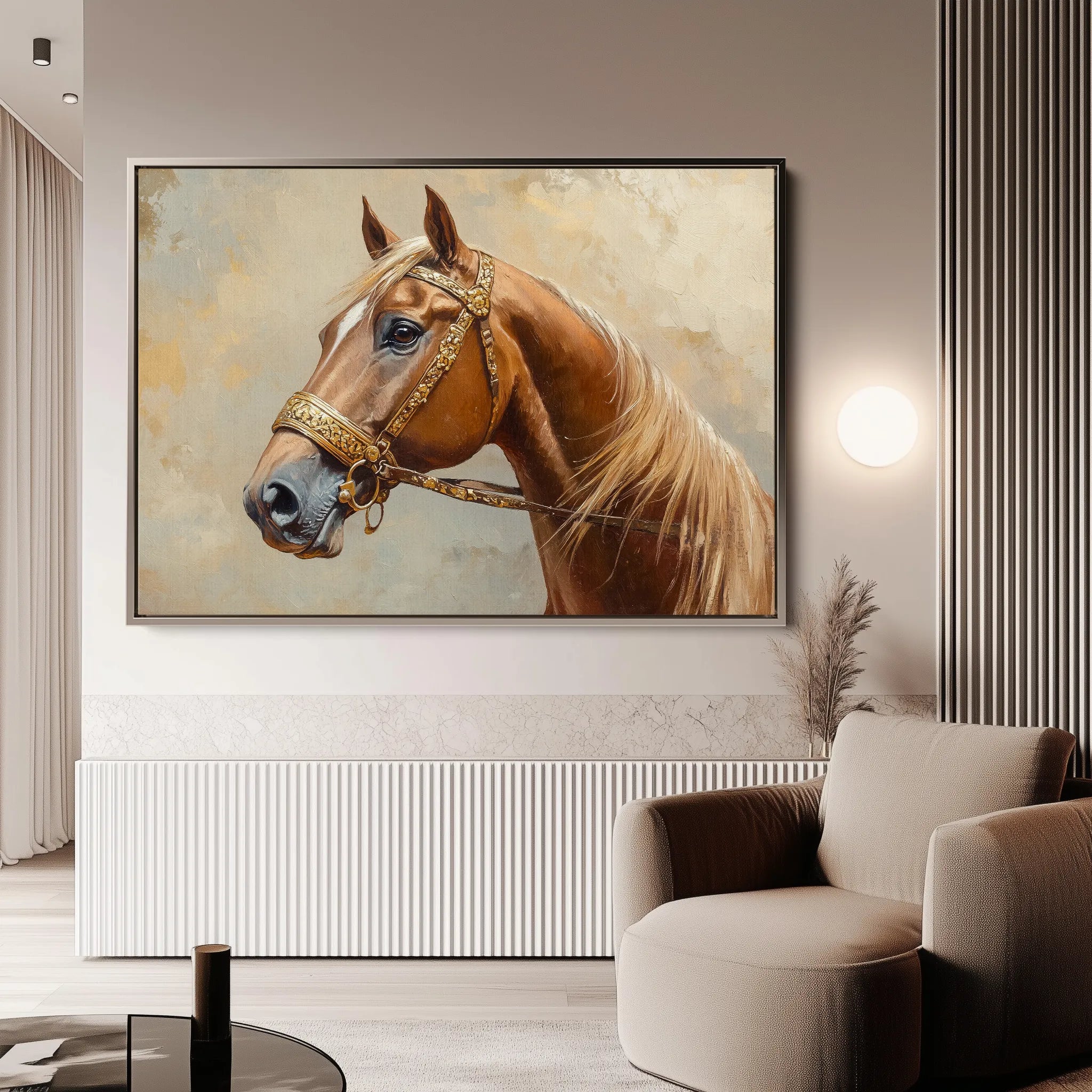 Horses 055 Canvas Art 60 x 40 cm / Black