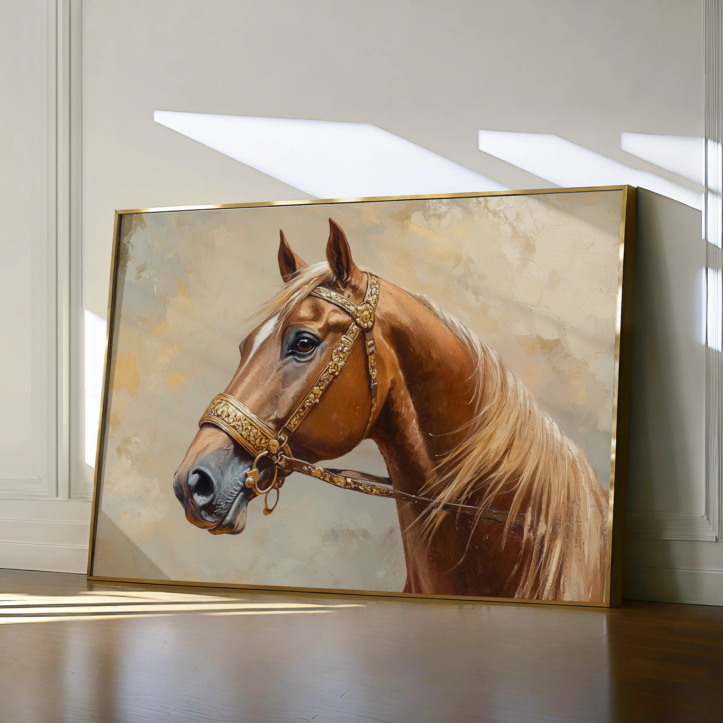 Horses 055 Canvas Art 60 x 40 cm / Black