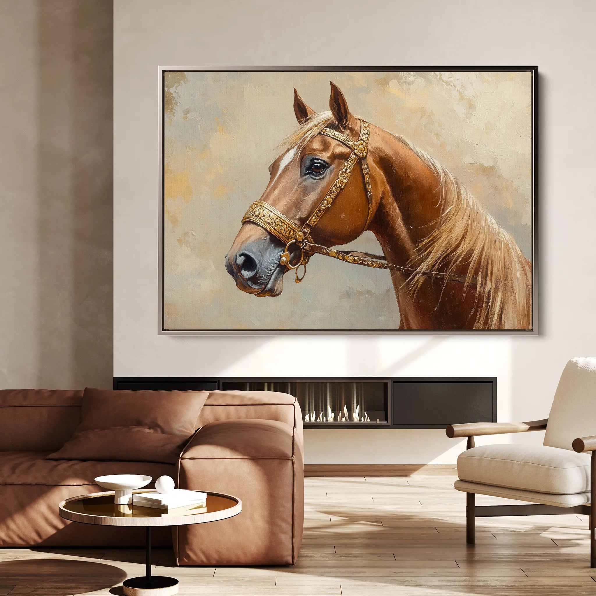 Horses 055 Canvas Art 60 x 40 cm / Black