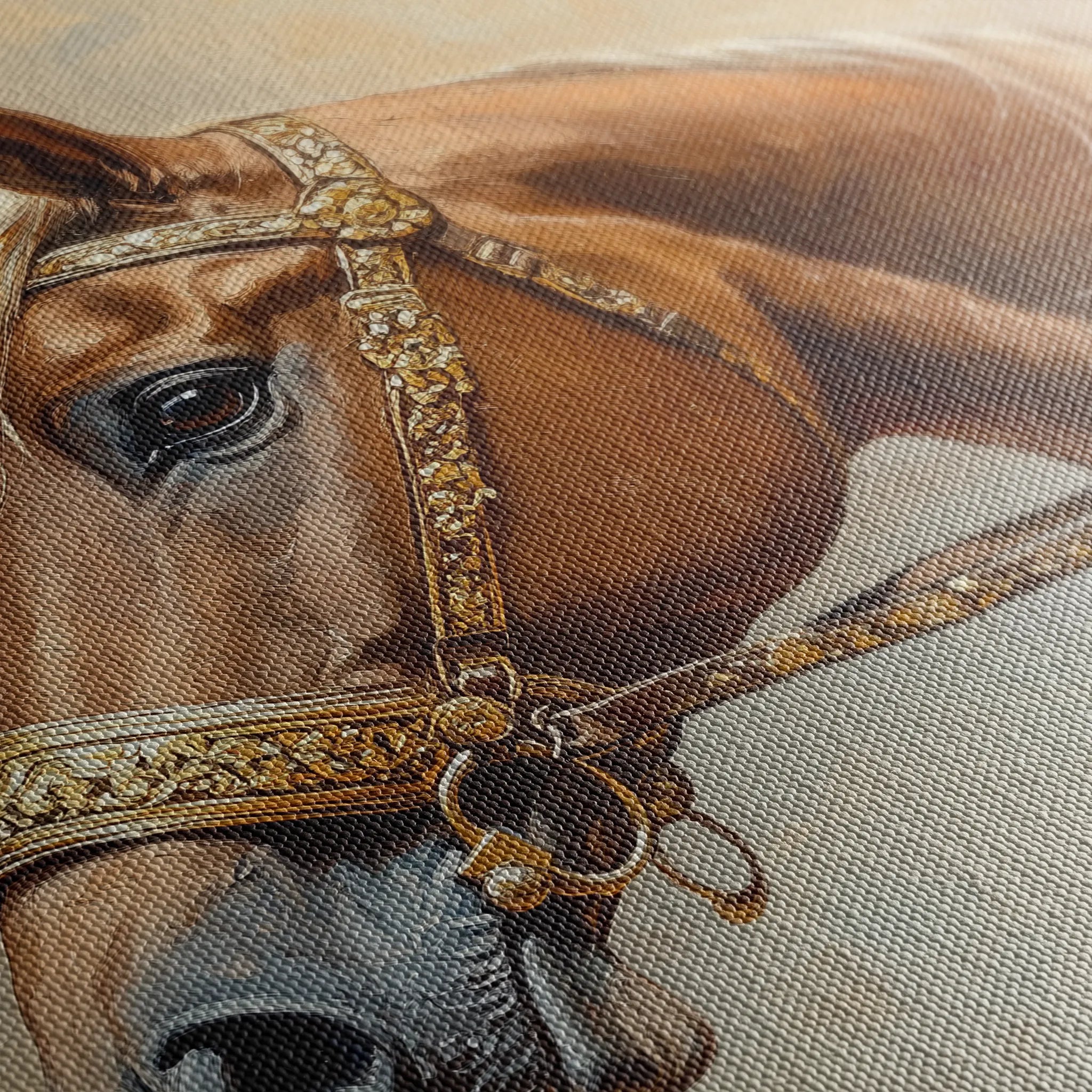 Horses 055 Canvas Art 60 x 40 cm / Black