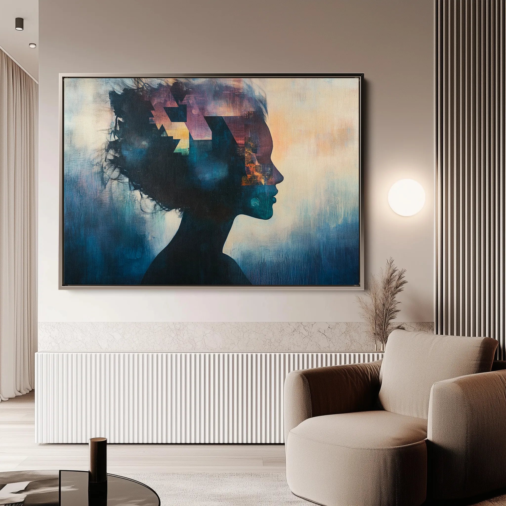 Portrait 055 Canvas Art 60 x 40 cm / Black