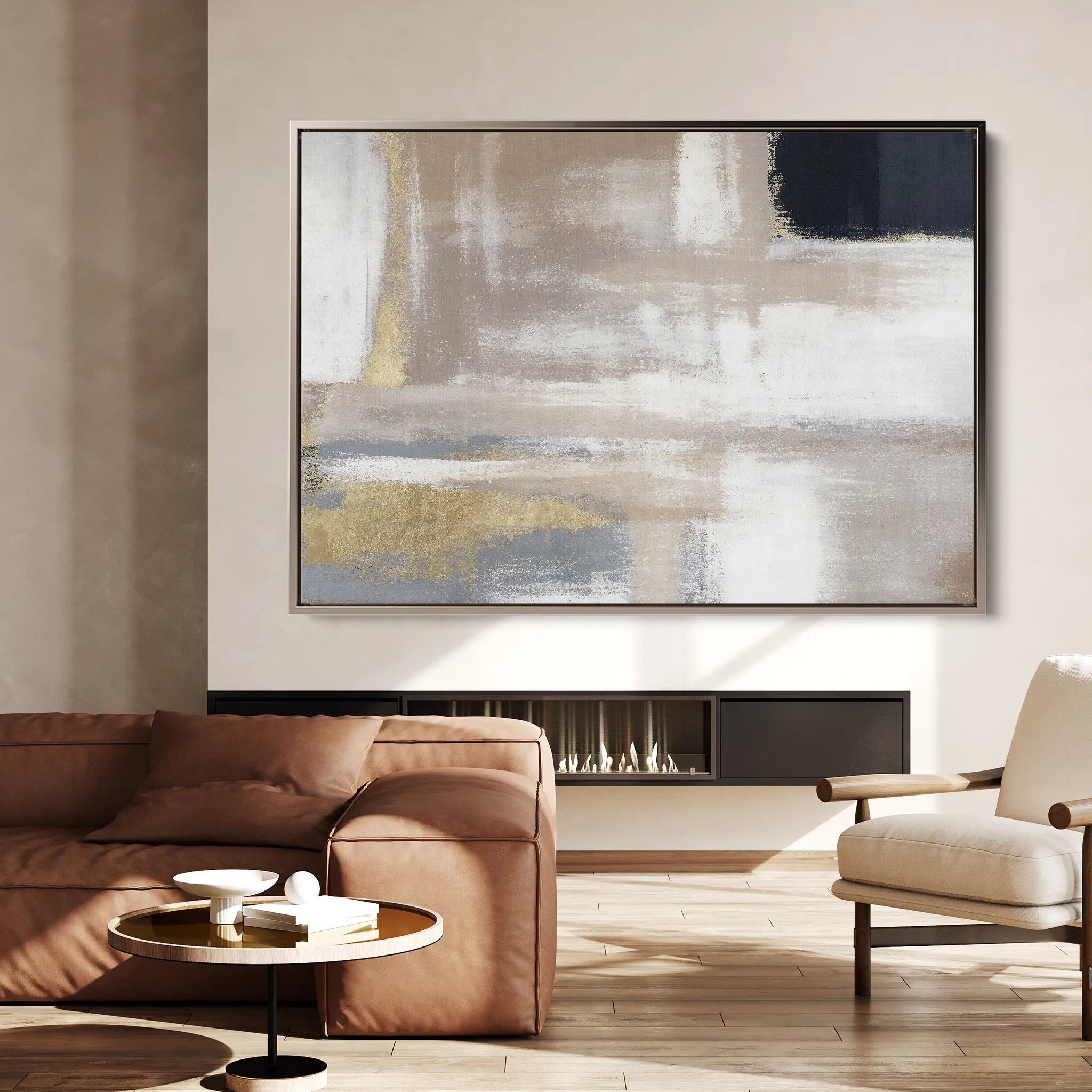 Abstract 056 Canvas Art 60 x 40 cm / Black