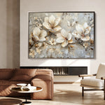 Floral 056 Canvas Art 60 x 40 cm / Black