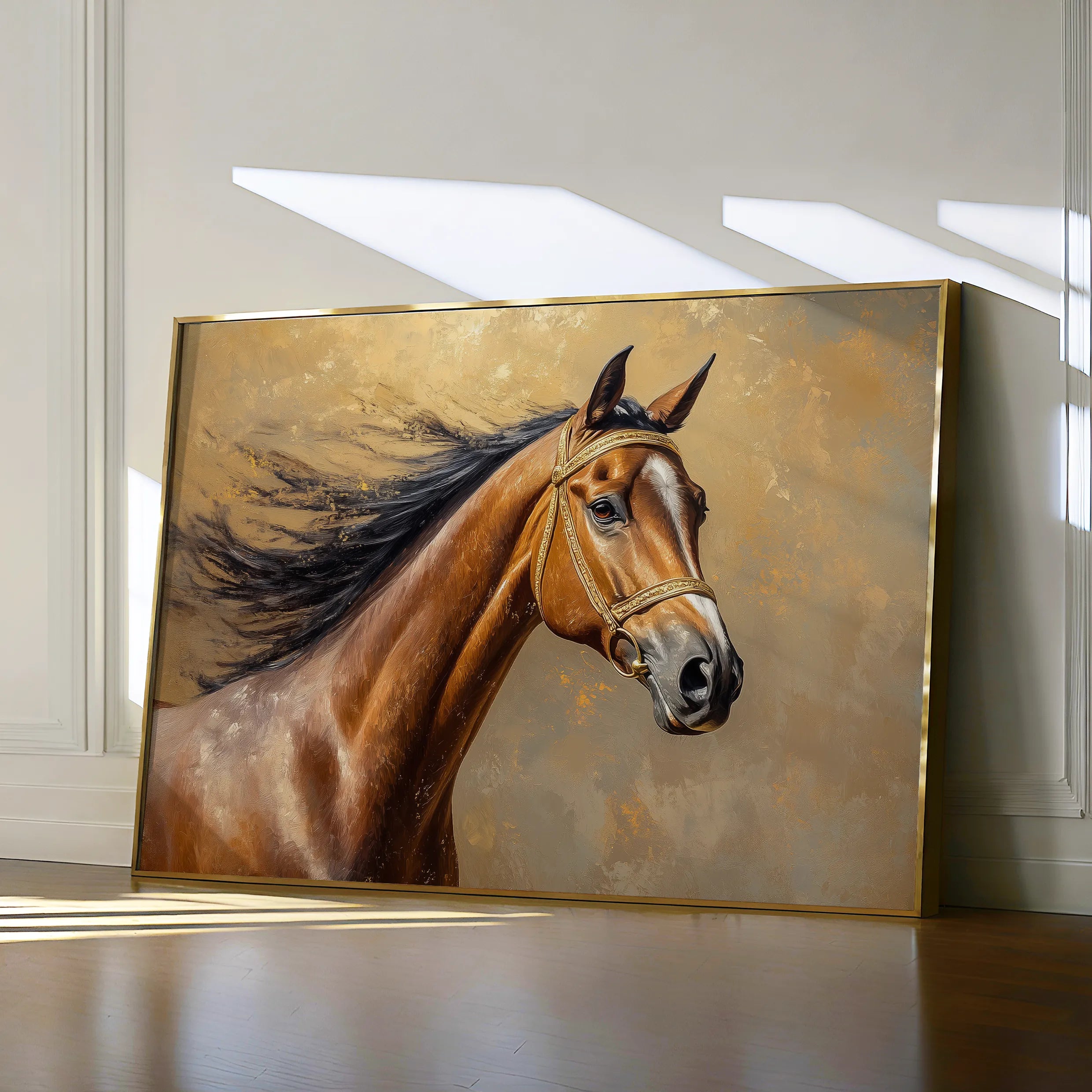 Horses 056 Canvas Art 60 x 40 cm / Black