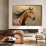 Horses 056 Canvas Art 60 x 40 cm / Black
