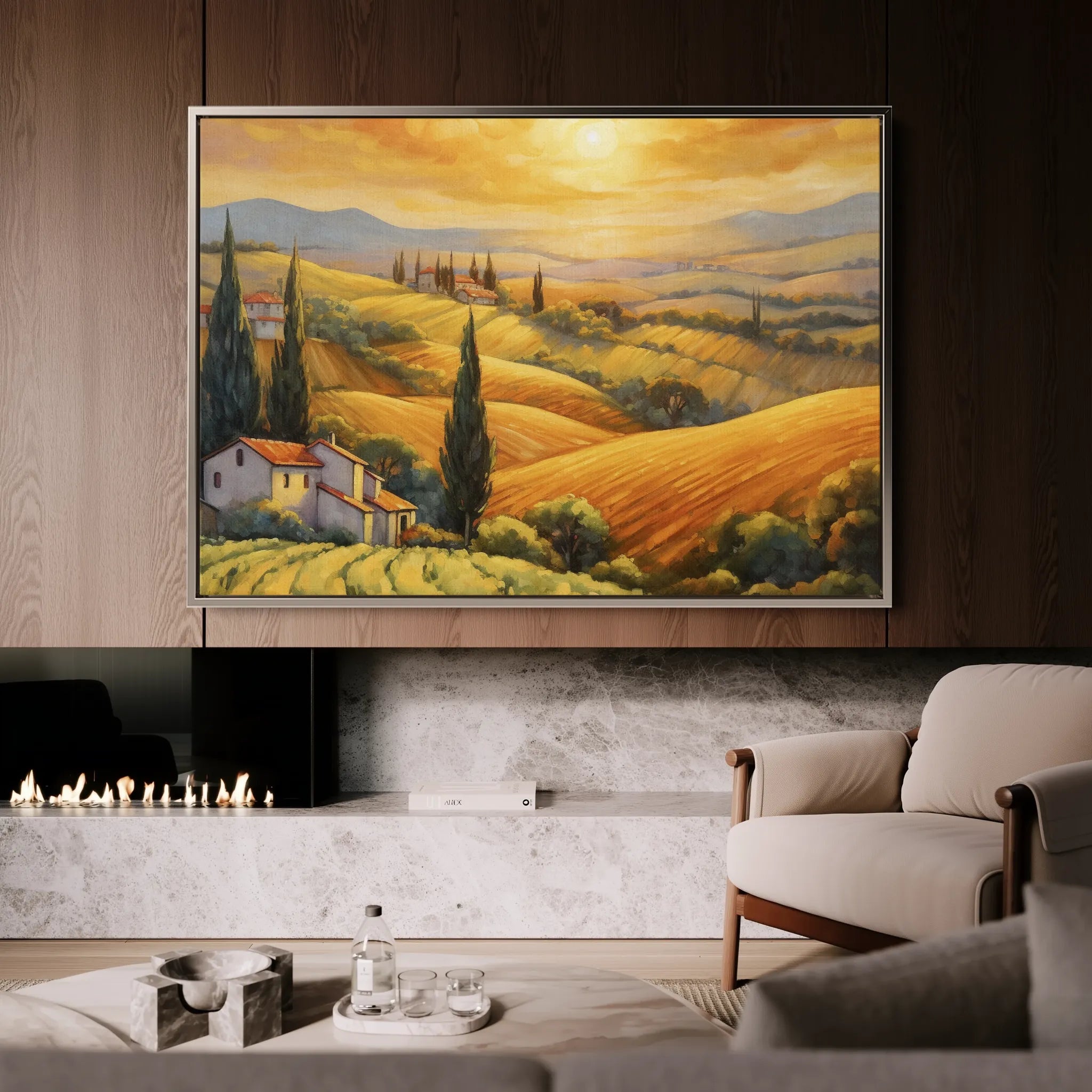 Landscape 056 Canvas Art 60 x 40 cm / Black