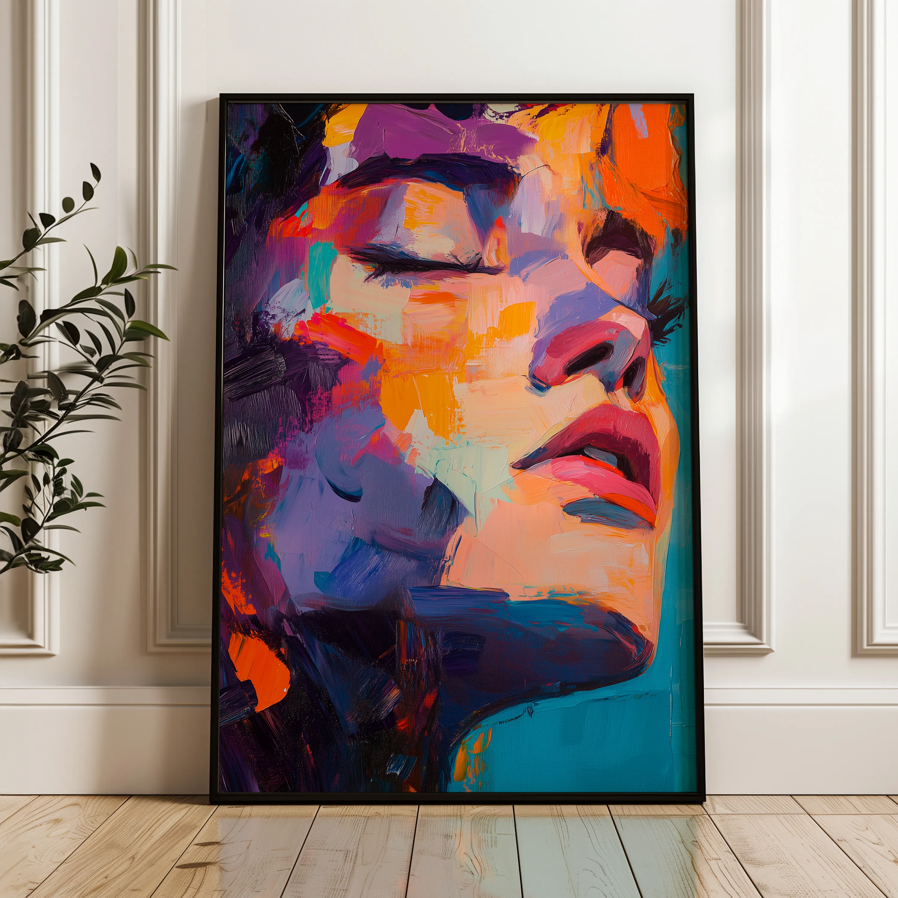 Portrait 056 Canvas Art 60 x 40 cm / Black