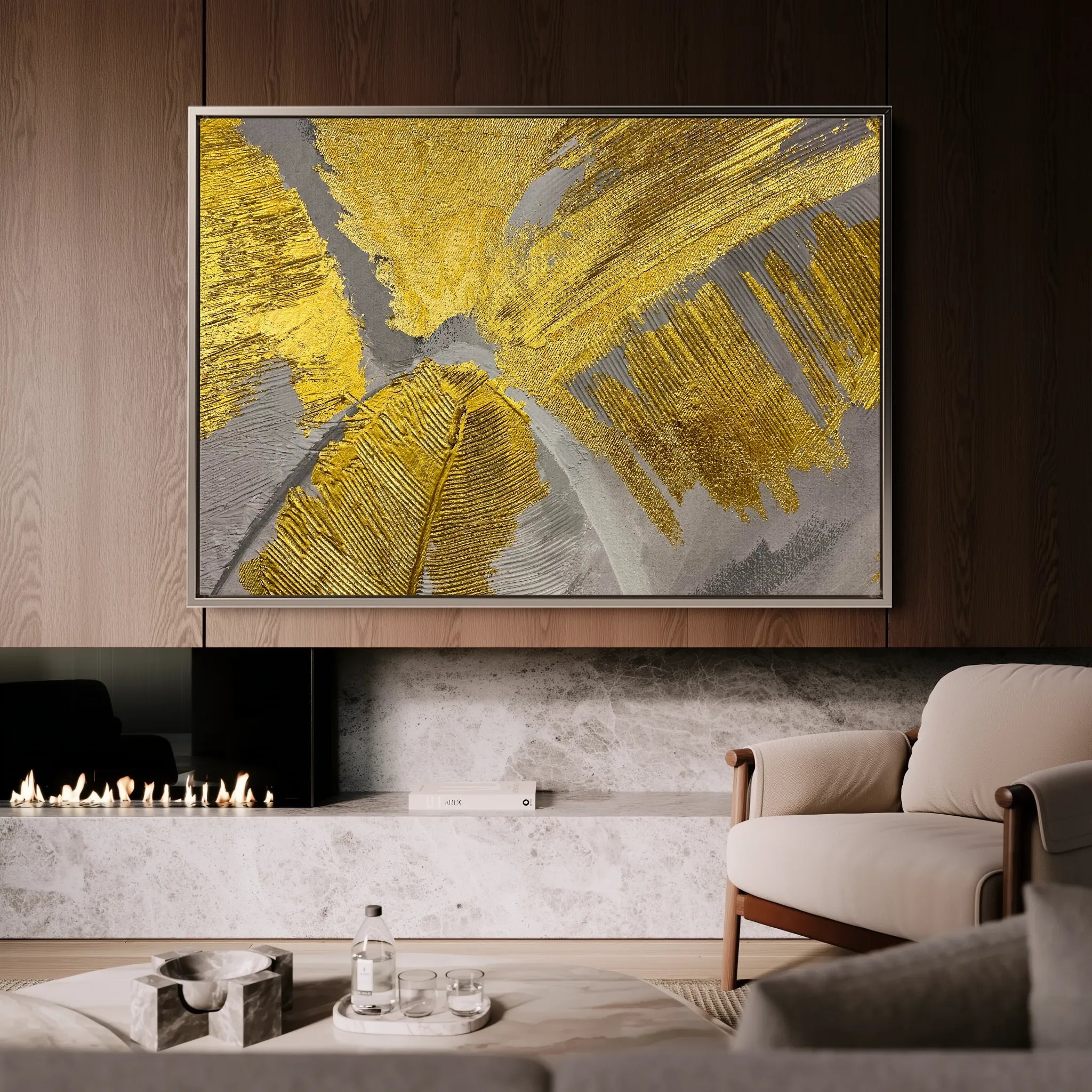 Floral 057 Canvas Art 60 x 40 cm / Black