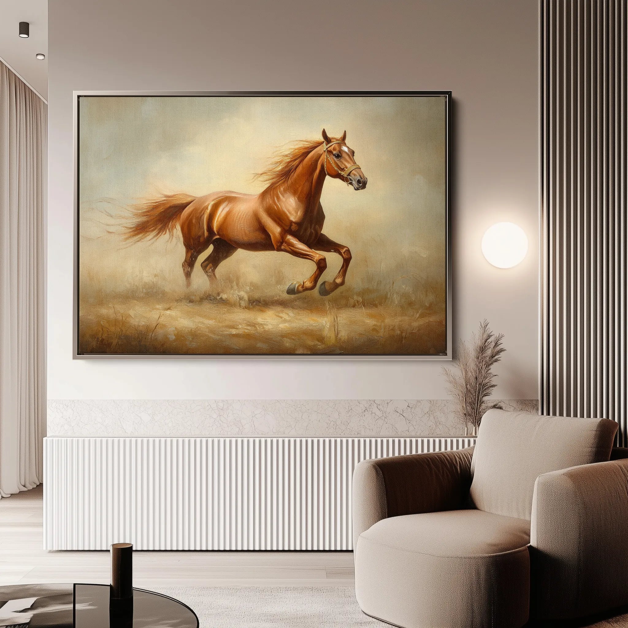Horses 057 Canvas Art 60 x 40 cm / Black
