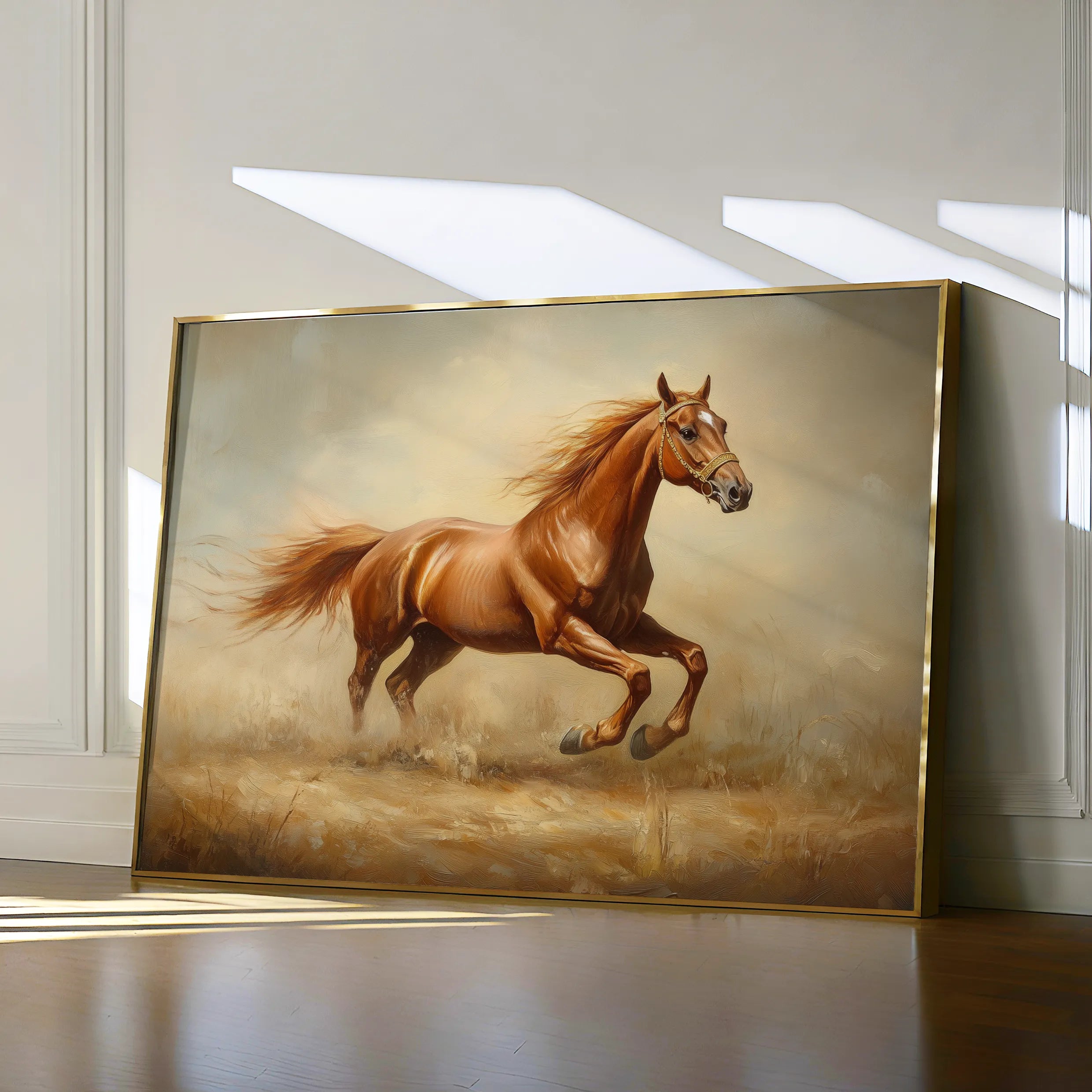 Horses 057 Canvas Art 60 x 40 cm / Black