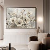 Floral 058 Canvas Art 60 x 40 cm / Black