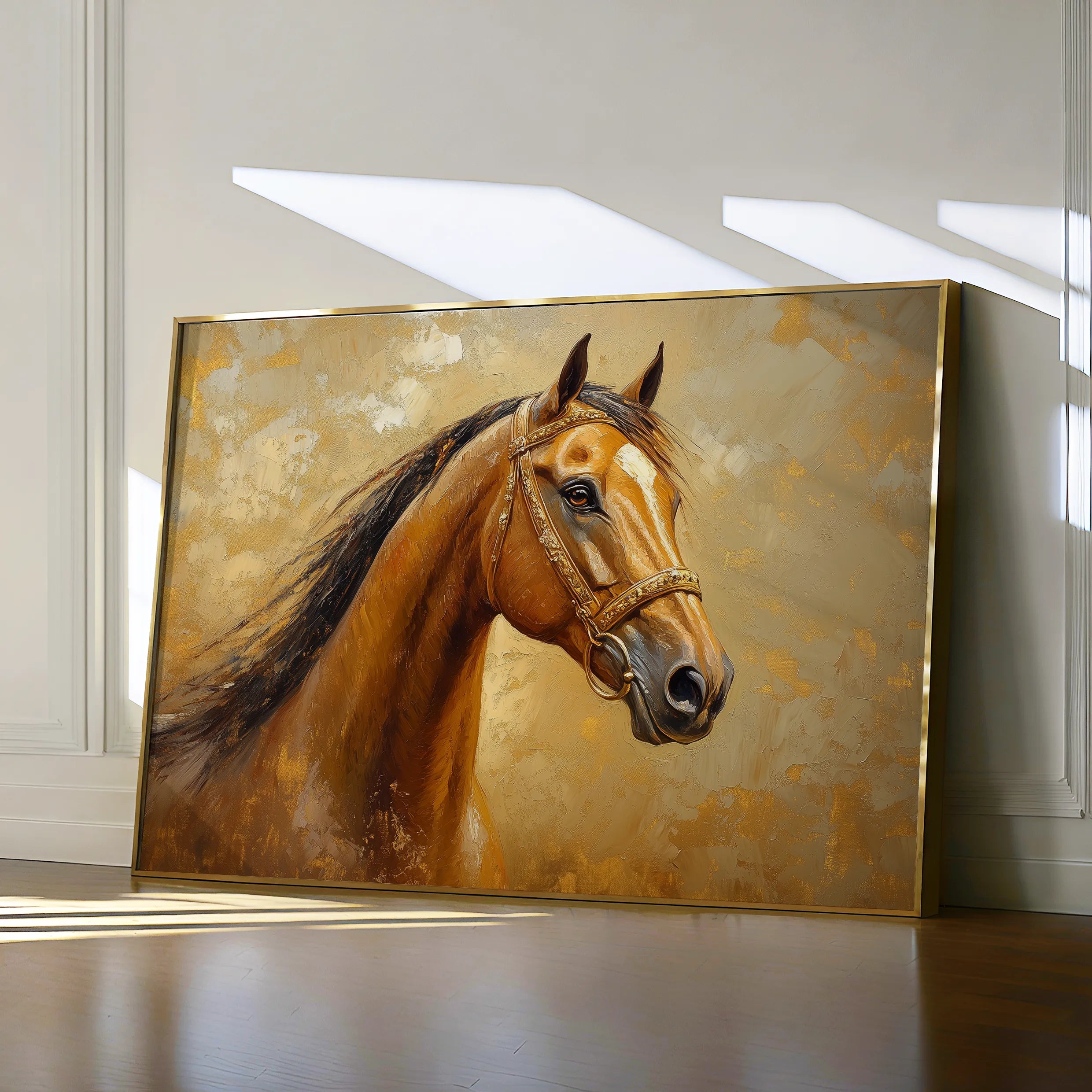 Horses 058 Canvas Art 60 x 40 cm / Black