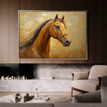 Horses 058 Canvas Art 60 x 40 cm / Black