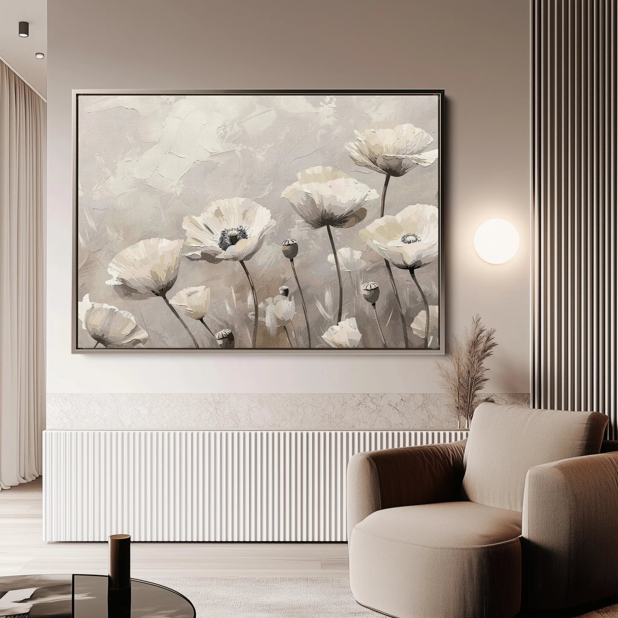 Floral 059 Canvas Art 60 x 40 cm / Black