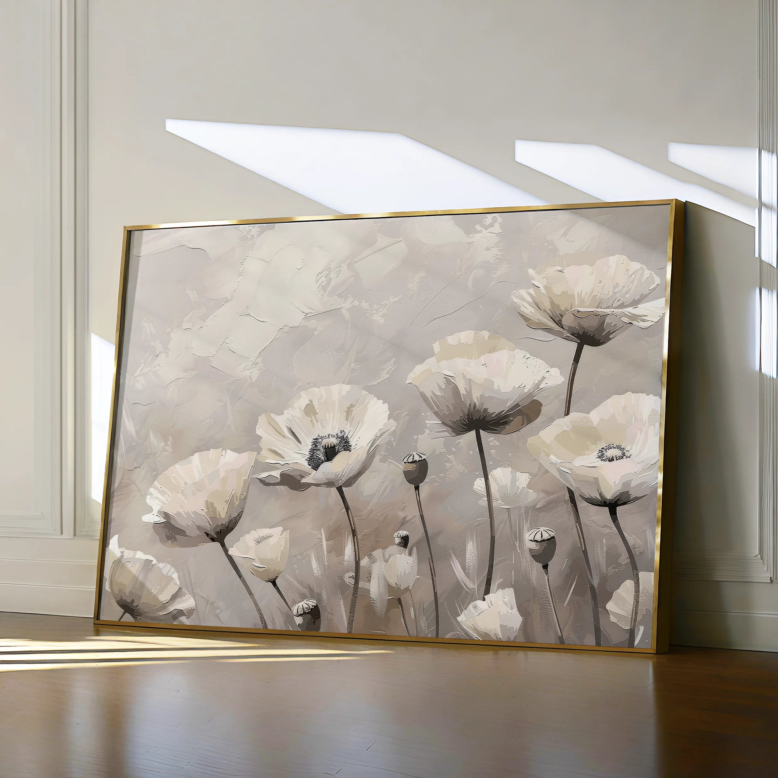 Floral 059 Canvas Art 60 x 40 cm / Black