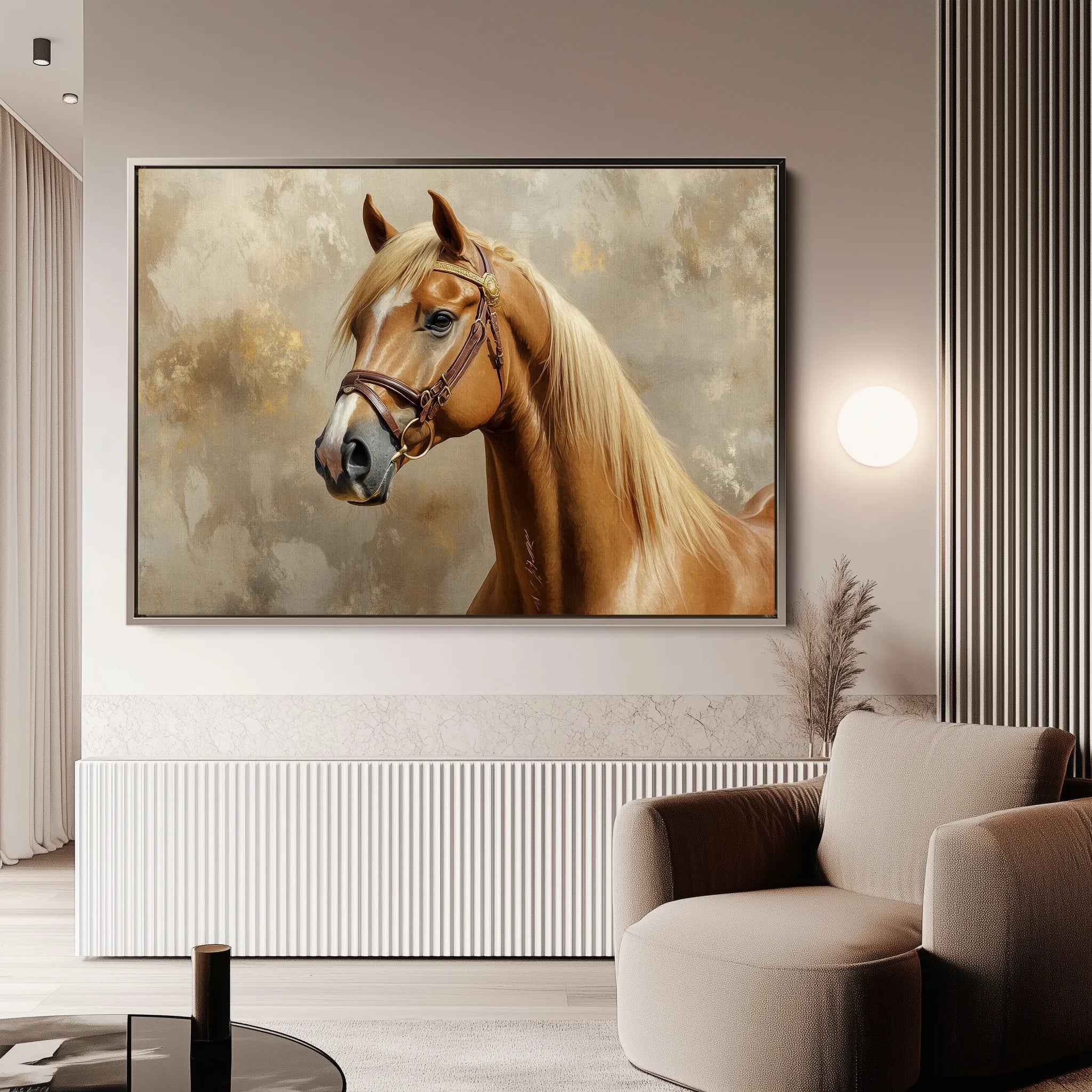 Horses 059 Canvas Art 60 x 40 cm / Black