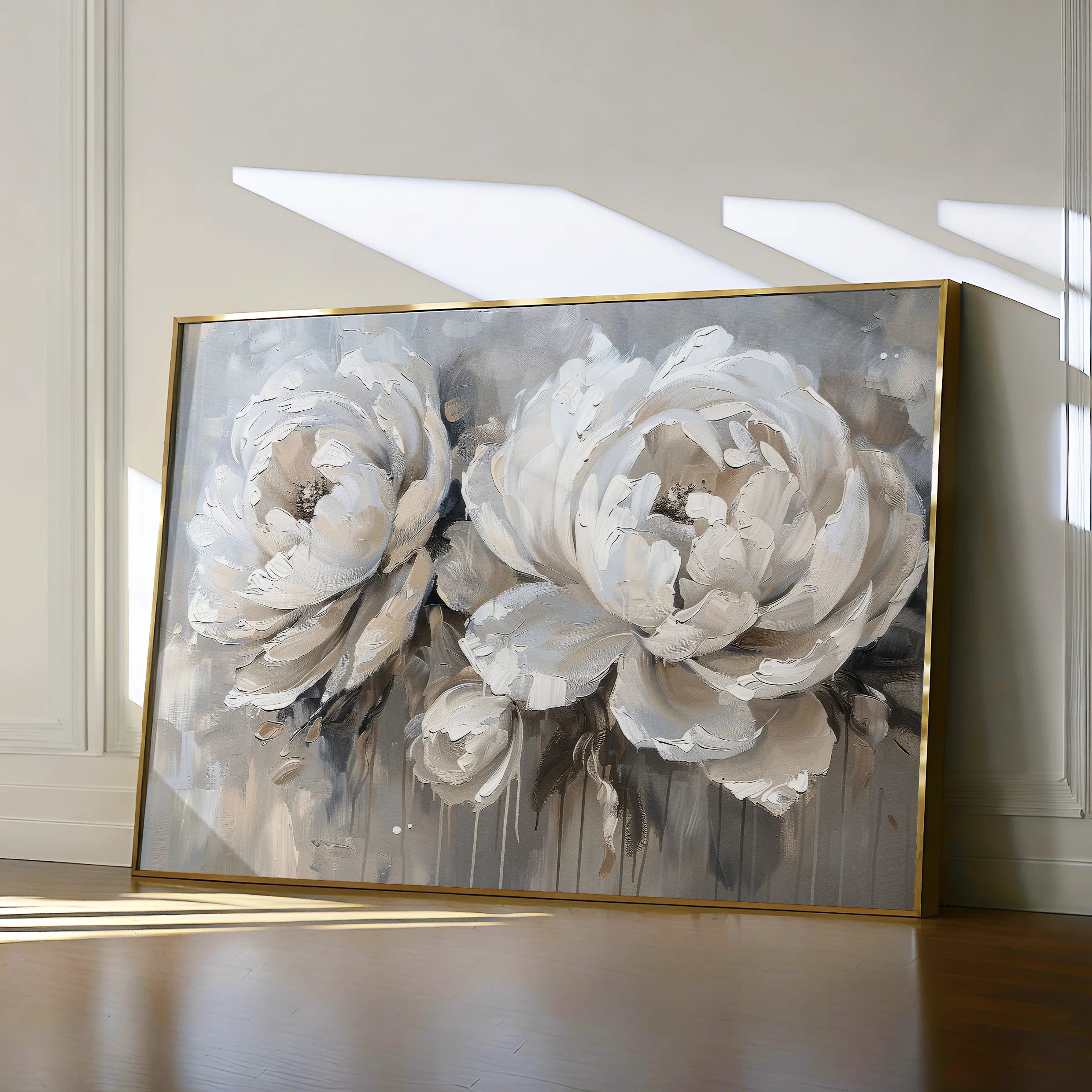 Floral 060 Canvas Art 60 x 40 cm / Black